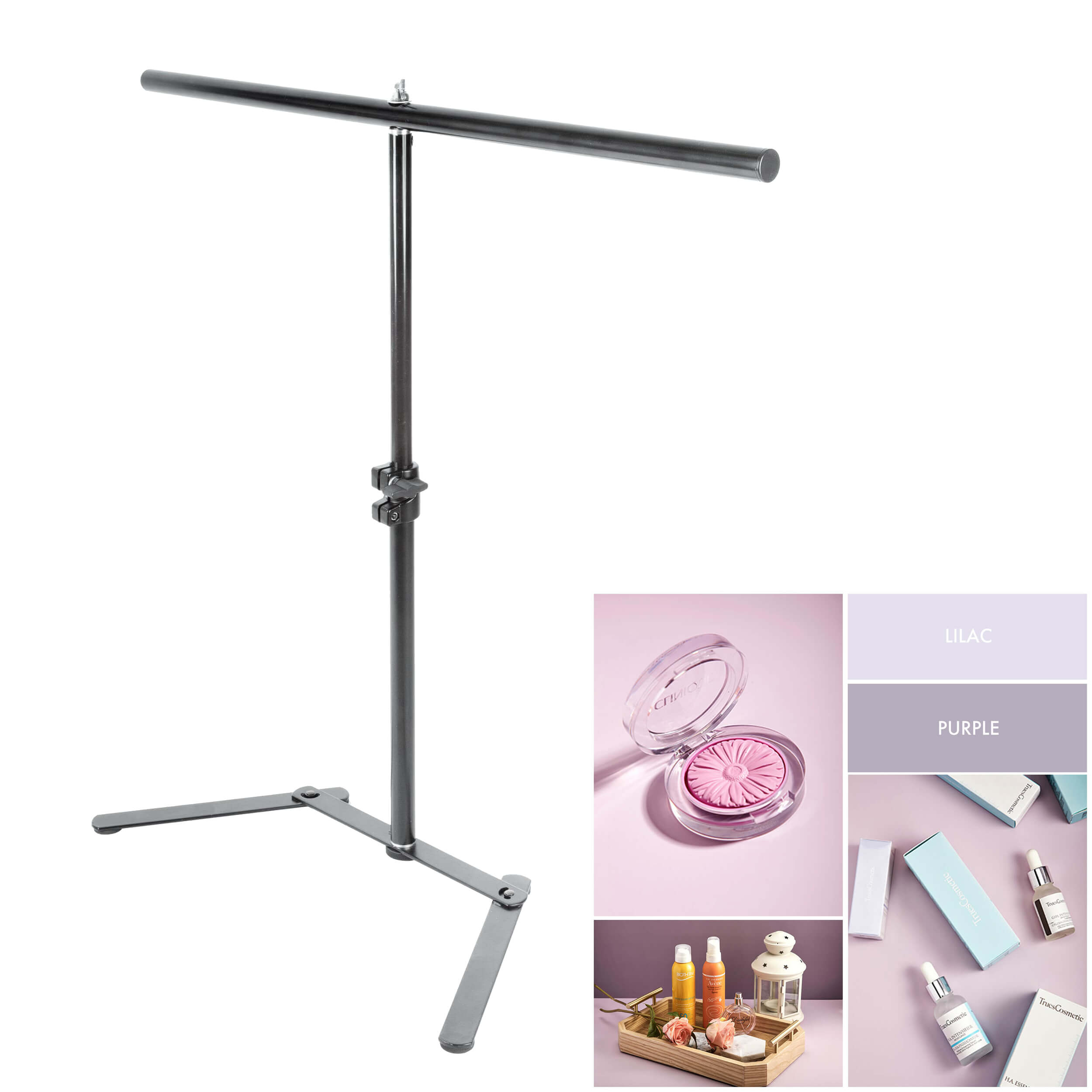 Dual Sided Photography Backdrop Paper with Adjustable Table Stand - Perfect for Product Photography, Food Blogging & E-commerce Listings