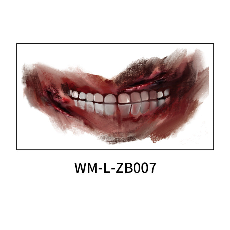 Scary Halloween Mouth Tattoo Stickers for Adults & Kids - Fake Bloody Teeth & Vampire Fangs Temporary Tattoos - Perfect for Halloween Parties, Cosplay & Horror Costumes