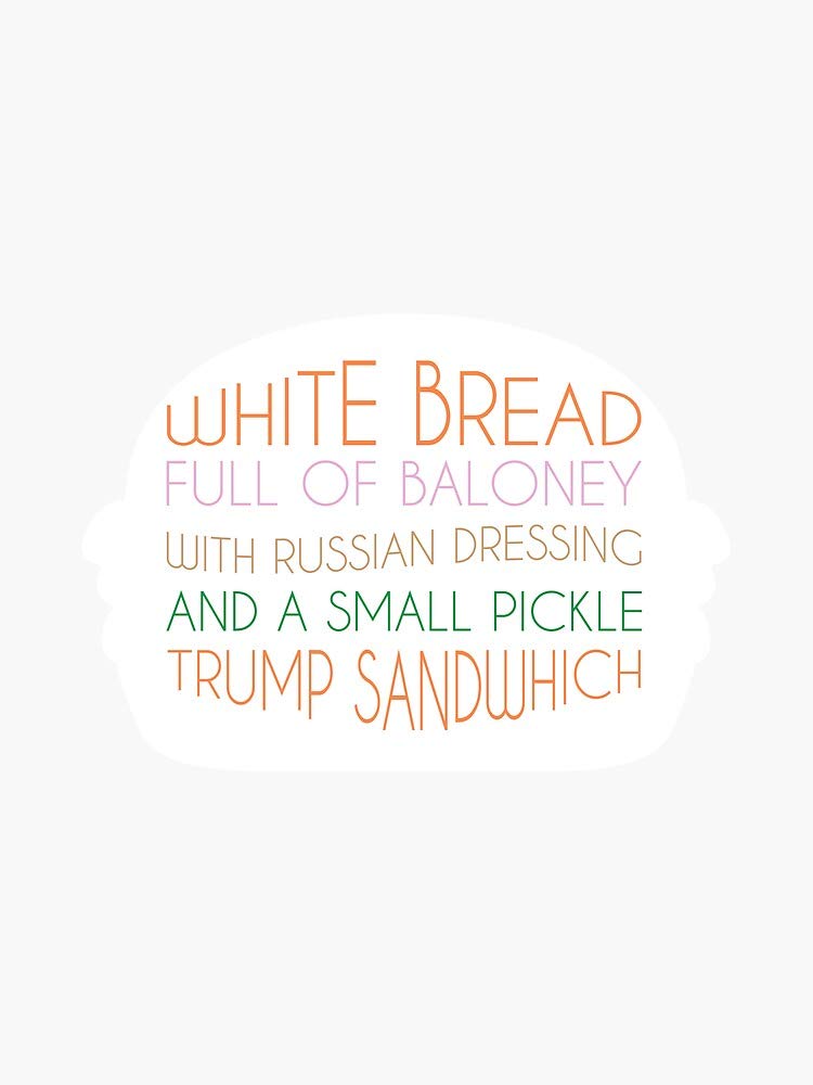 Trump Sandwich Vinyl Decal Sticker - 5 Inch Bumper, Wall, Laptop & Window Decal - Perfect for Cars, Home Decor, Office & Personal Devices