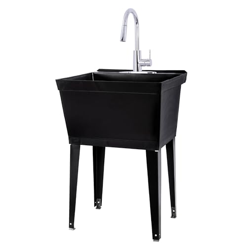 Chrome Faucet, Black Tub