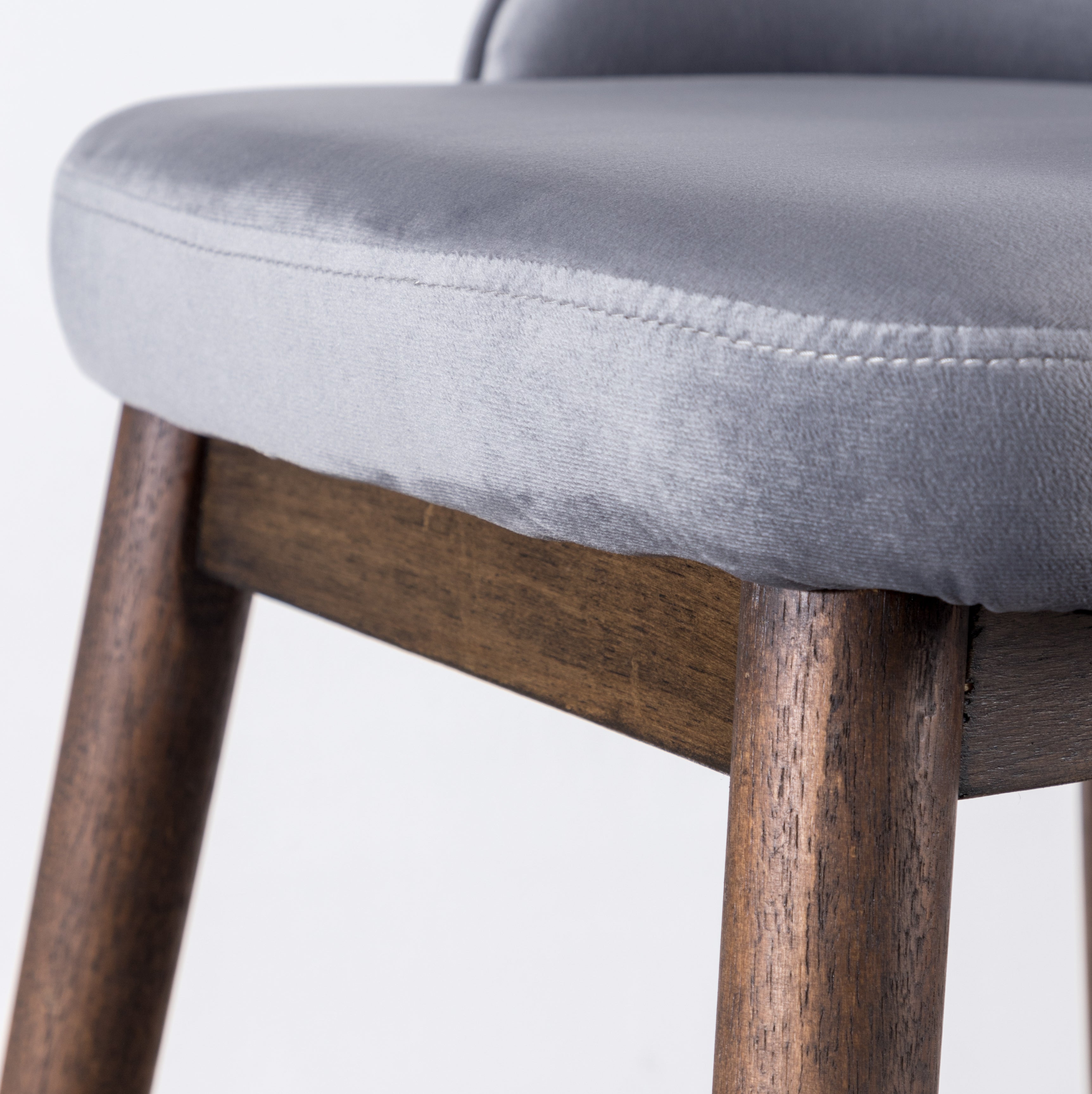 Roundhill Furniture Leland Fabric Upholstered Counter Height Wingback Bar Stools, Gray, Set of 2 - Perfect for Kitchen Islands, Breakfast Bars & Home Decor