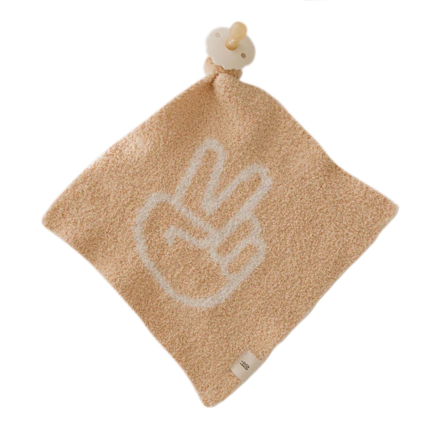 Forever French Baby Lovey Pacifier Holder - Soft Microfiber Feather Yarn Security Blanket for Newborns (Peace Sign Design) - Perfect Baby Shower Gift for Boys & Girls 0+ Months - Ideal for Nursery, Stroller & Travel Comfort