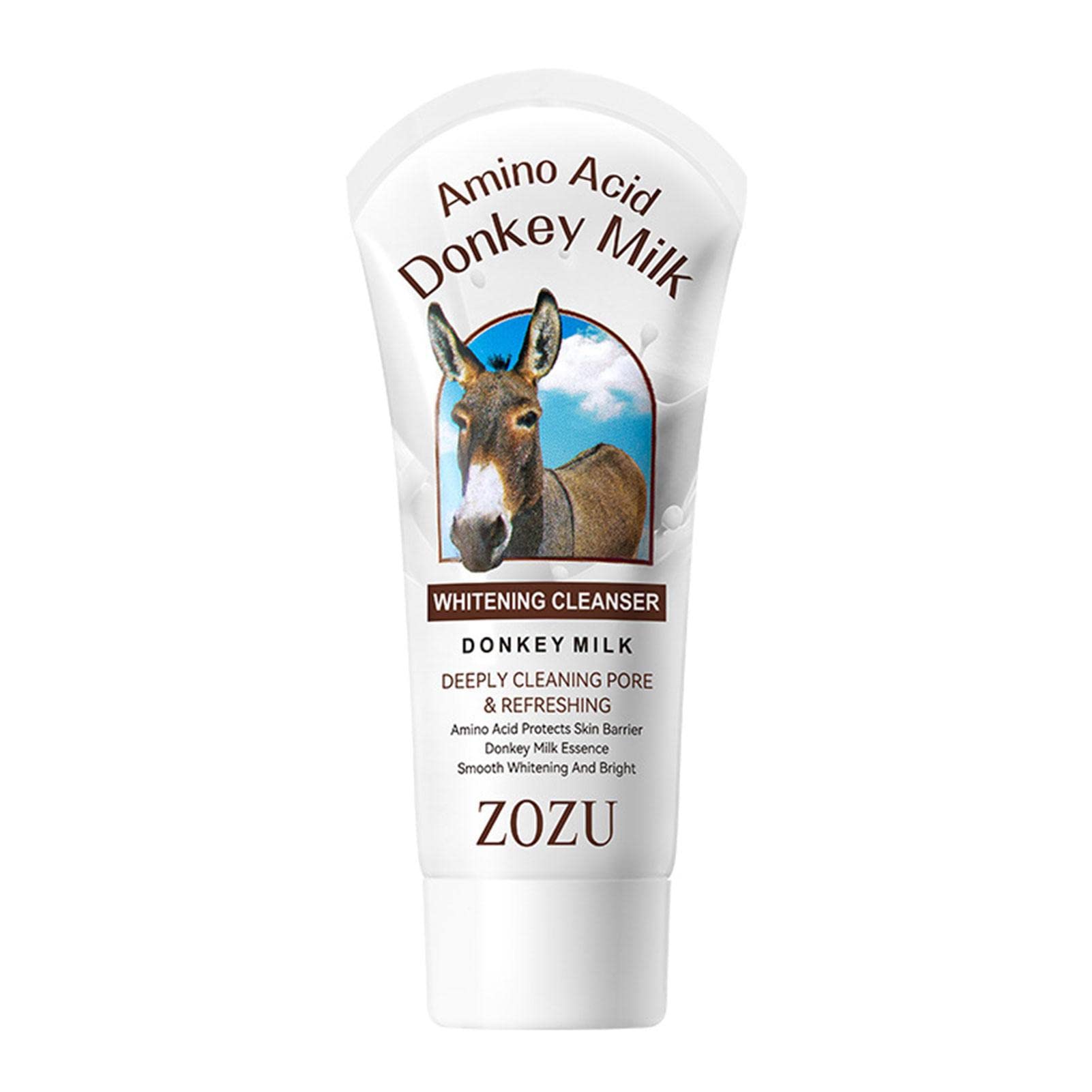 **Amino Acid Donkey Milk Facial Cleanser - Hydrating & Gentle Face Wash for Sensitive Skin | 100g Oil-Free & Exfoliating Cleanser | Removes Dirt, Oil & Dead Skin Cells | Perfect for Daily Skincare & Makeup Removal**