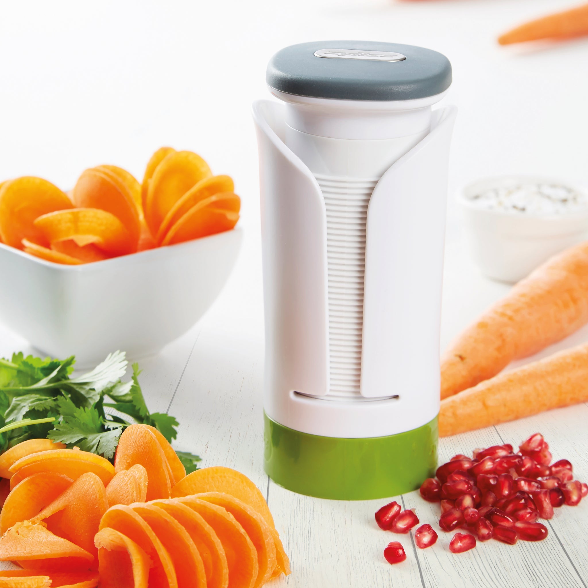 Dual Action Spiralizer - Vegetable & Fruit Spiral Slicer for Healthy Noodles, Zoodles & Salads - Perfect for Low-Carb, Keto & Vegan Diets - Kitchen Gadget for Meal Prep & Healthy Eating