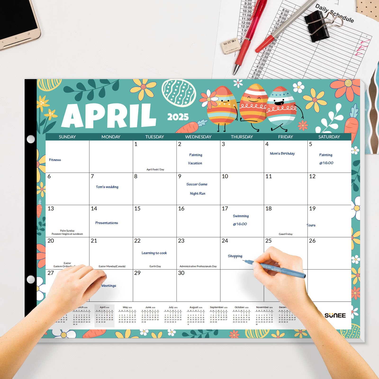 **SUNEE 2025-2026 Extra Large Desk Calendar | 22x17 Inches | 18-Month Monthly Planner (Now to March 2026) | Perfect for Teachers, Students & Families | Home, Office & School Organization**    *(Use Case: Stay organized with this spacious desktop calendar—ideal for tracking schedules, assignments, holidays, and family events at home, work, or in the classroom.)*