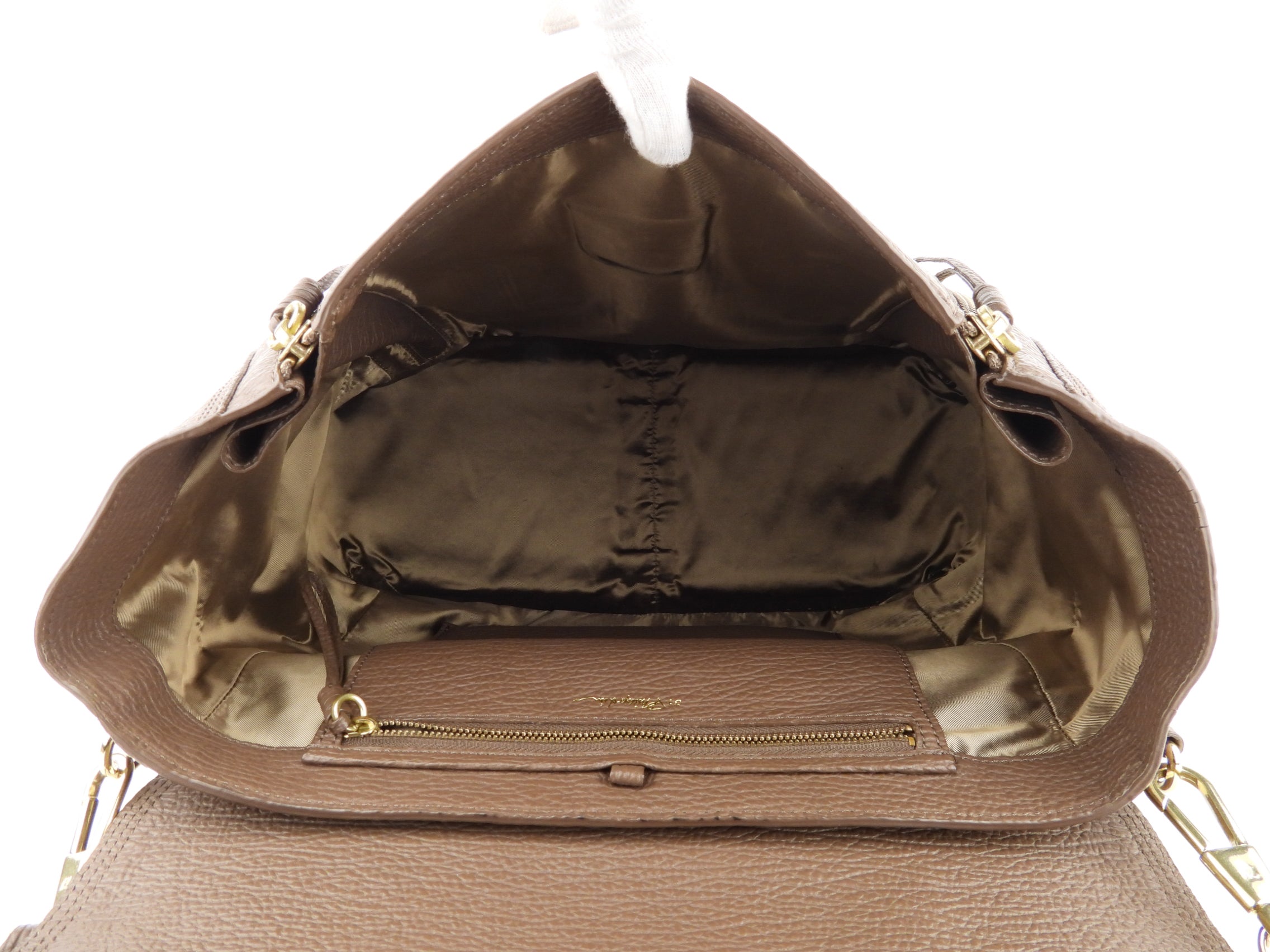 3.1 Philip Lim Taupe Grained Leather Pashli Two-Way Satchel Bag - Stylish Shoulder & Crossbody Handbag for Work, Travel & Everyday Use