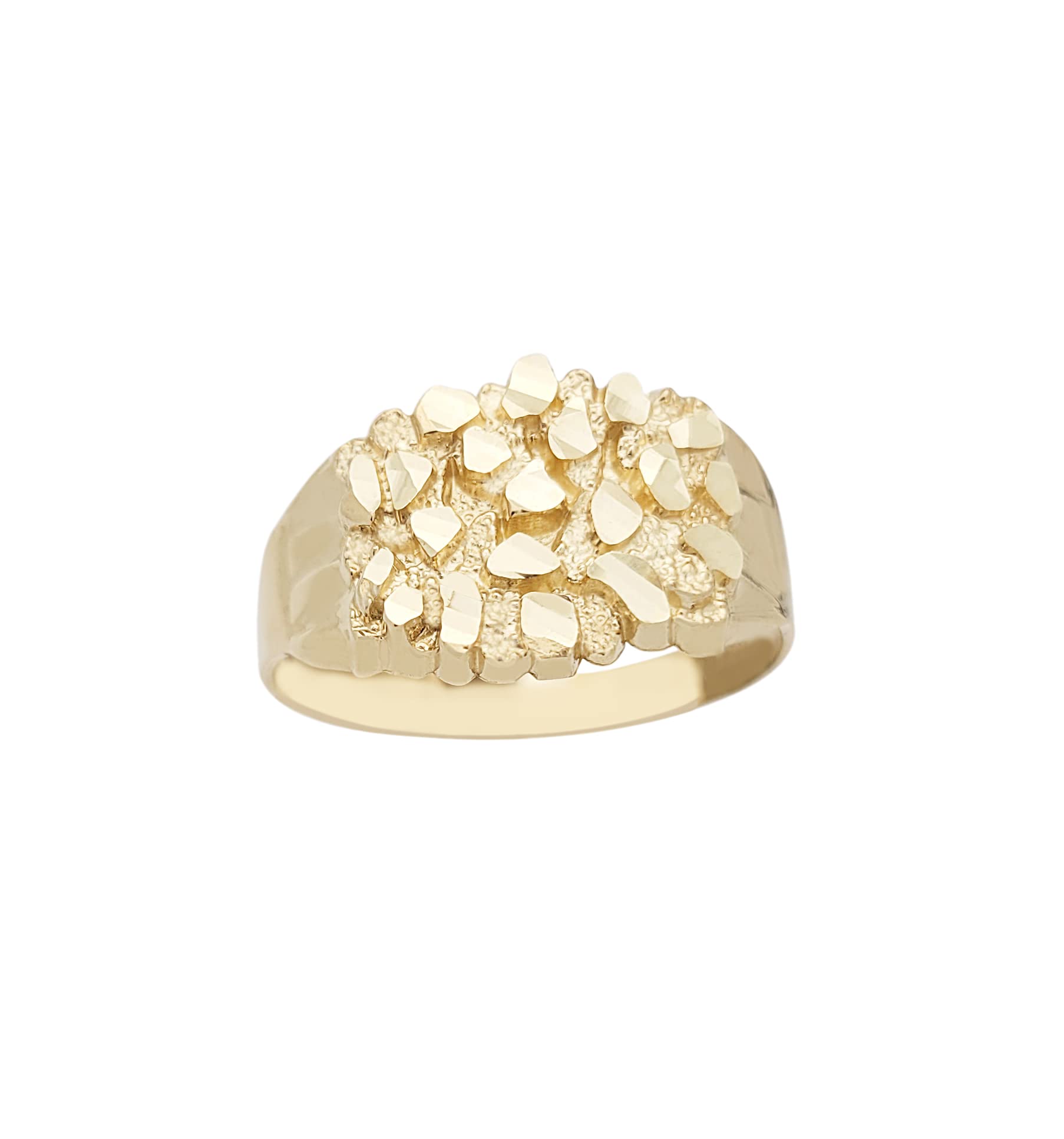 10K Solid Gold Nugget Ring for Men - Durable & Stylish Men's Jewelry - Perfect for Weddings, Gifts & Everyday Wear