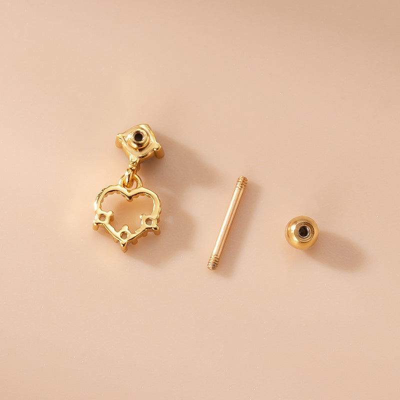 20G Heart Conch Stud Tragus Helix Ball Back Earrings - Dainty Cartilage Piercing Jewelry for Women | Perfect for Everyday Wear, Parties & Special Occasions | HSPJ785