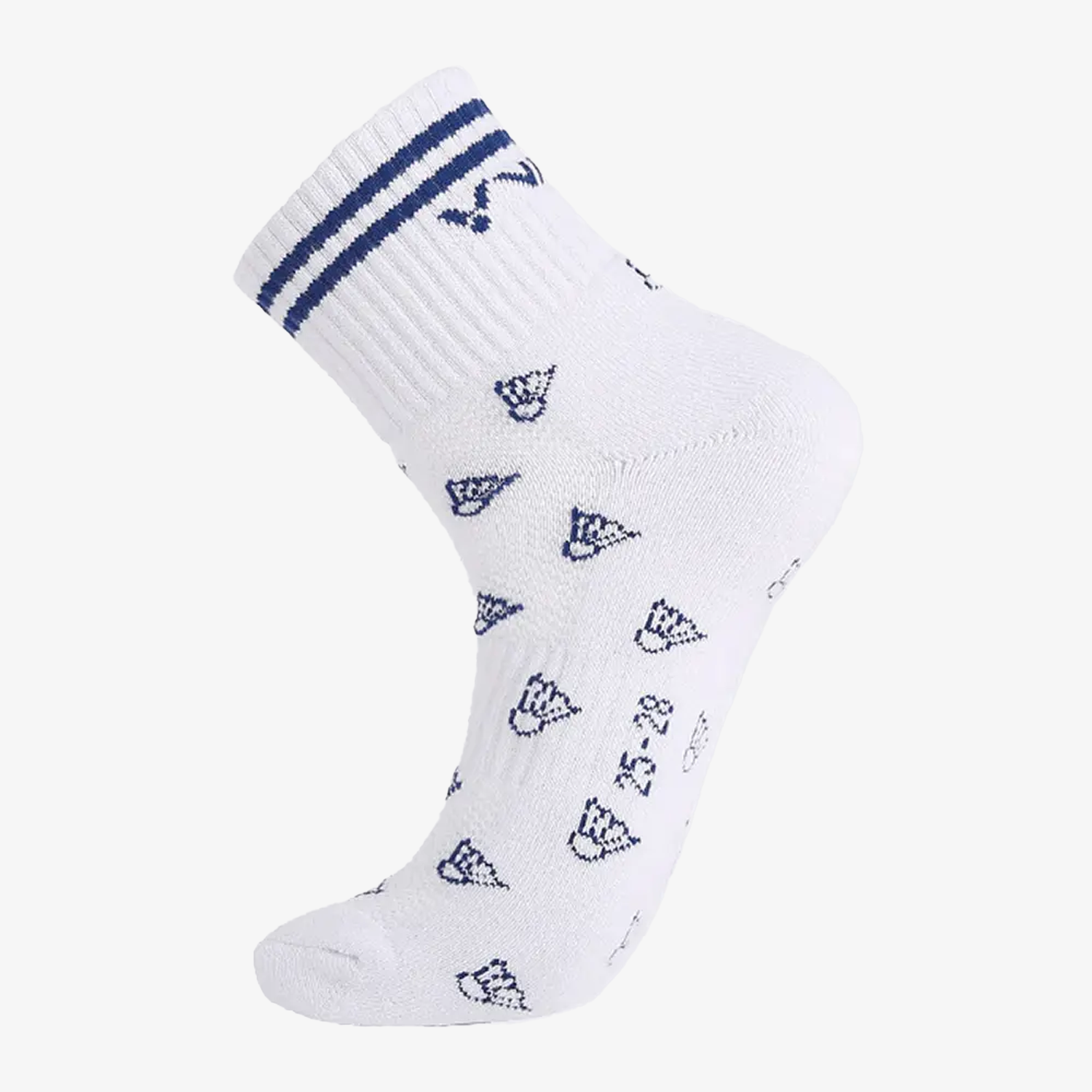 Victor Men's Sports Socks SK158 F - Breathable Athletic Socks for Running, Gym & Workout - Comfortable Cushioned Crew Socks for Men (Blue) - Perfect for Daily Exercise & Sports Activities