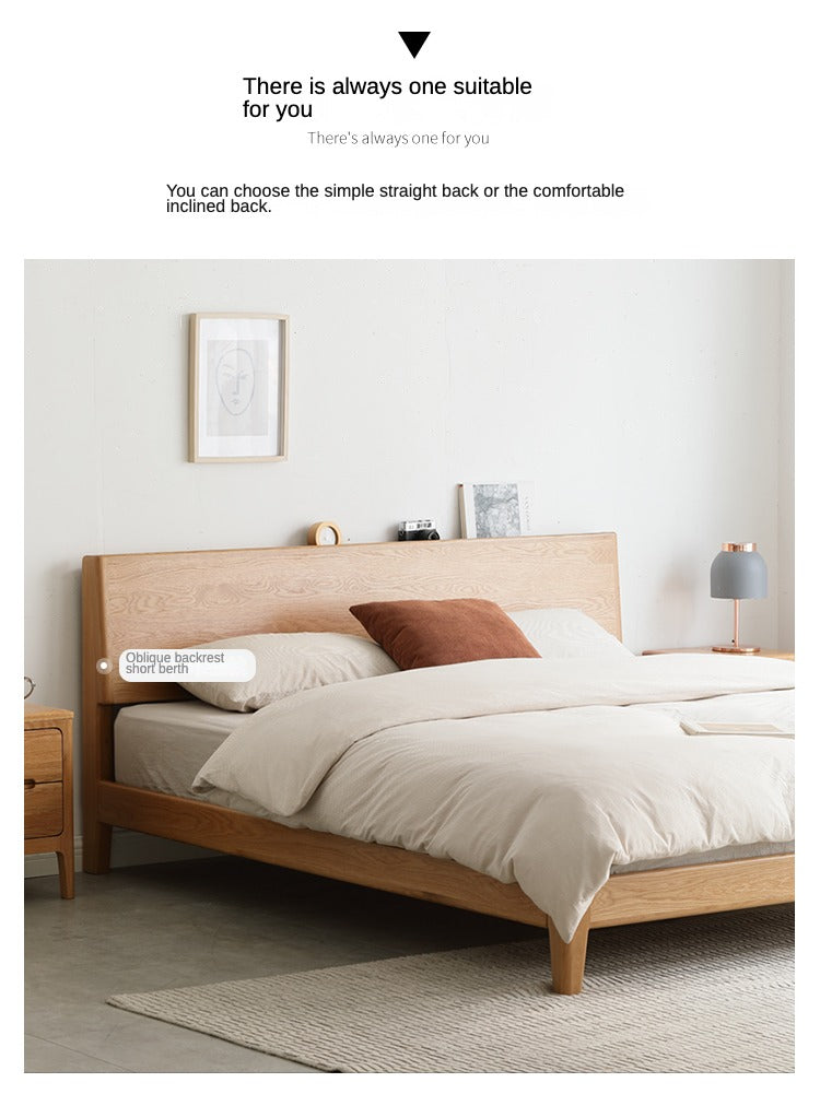 Solid Oak Wood LED Bed Frame with Built-in Lighting - Perfect for Modern Bedrooms, Guest Rooms, and Cozy Home Decor