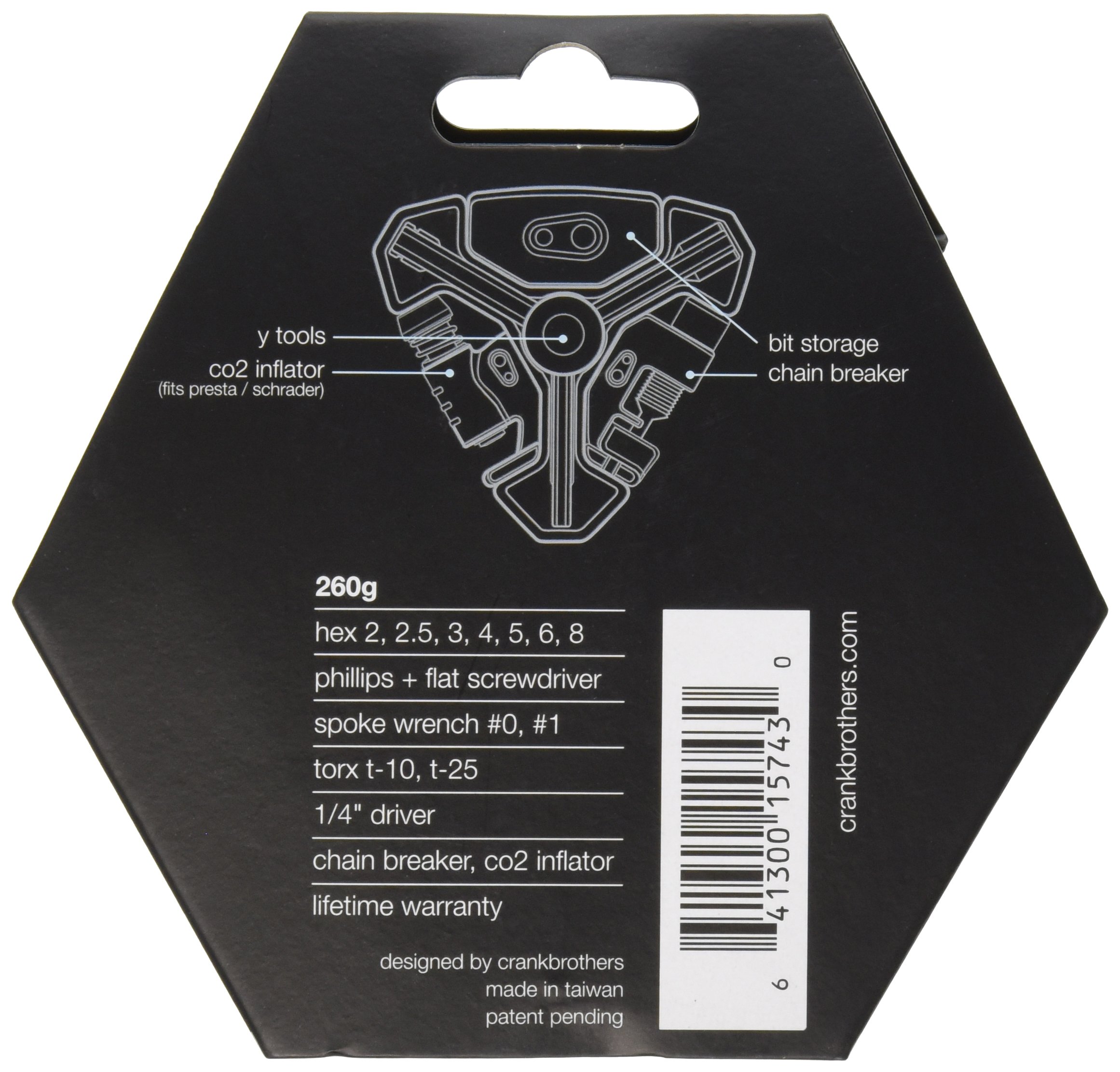 Crankbrothers Y Tool - Lightweight & Compact Bike Multi-Tool for Cycling, Mountain Biking & Road Biking | 16-in-1 Repair Kit for On-the-Go Fixes
