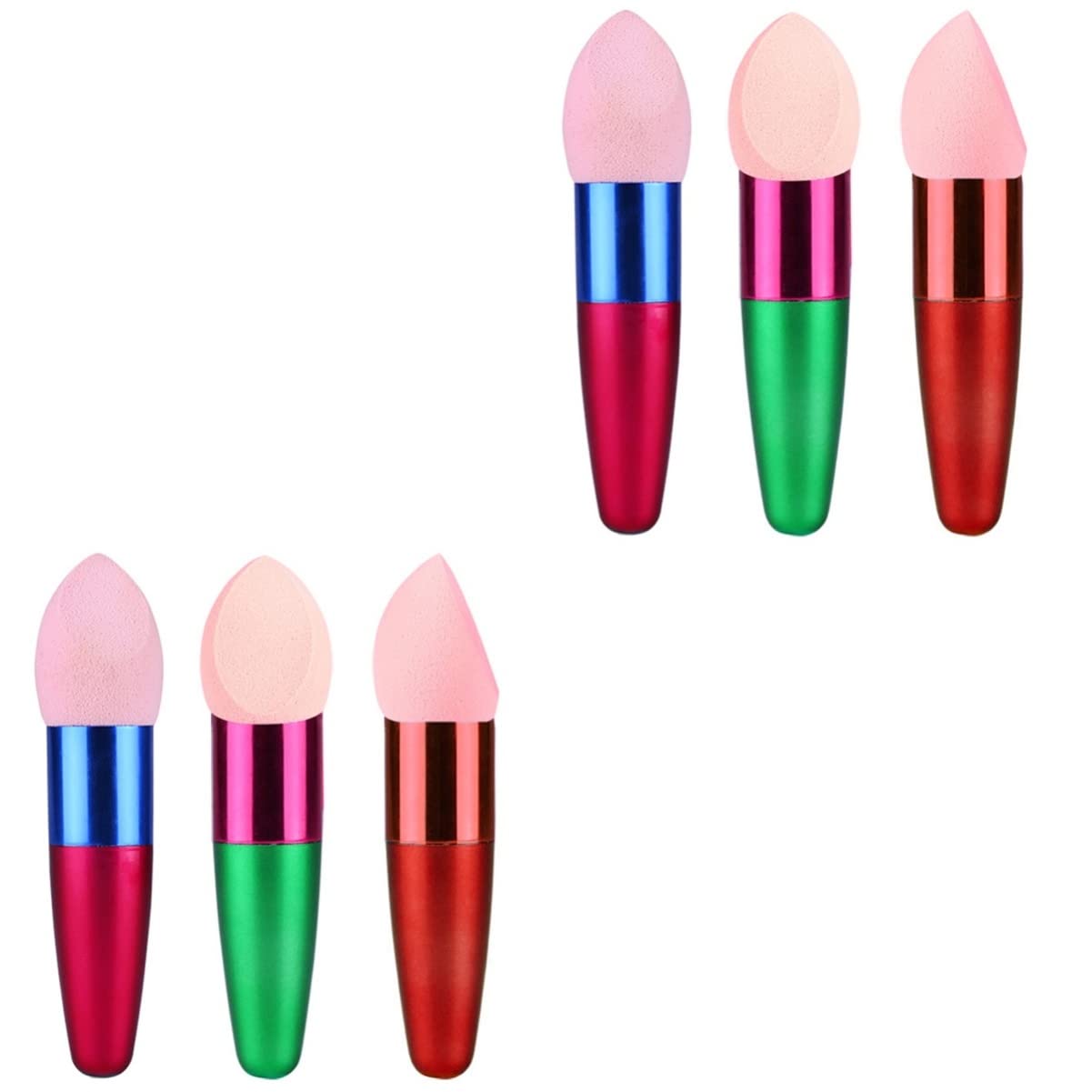 Beaupretty 6 Pcs Makeup Sponge Sticks - Soft Blending Sponge Applicators for Foundation, Concealer & Blush - Pink Makeup Sponges for Flawless Face Makeup - Perfect for Daily Use & Professional Makeup Artists