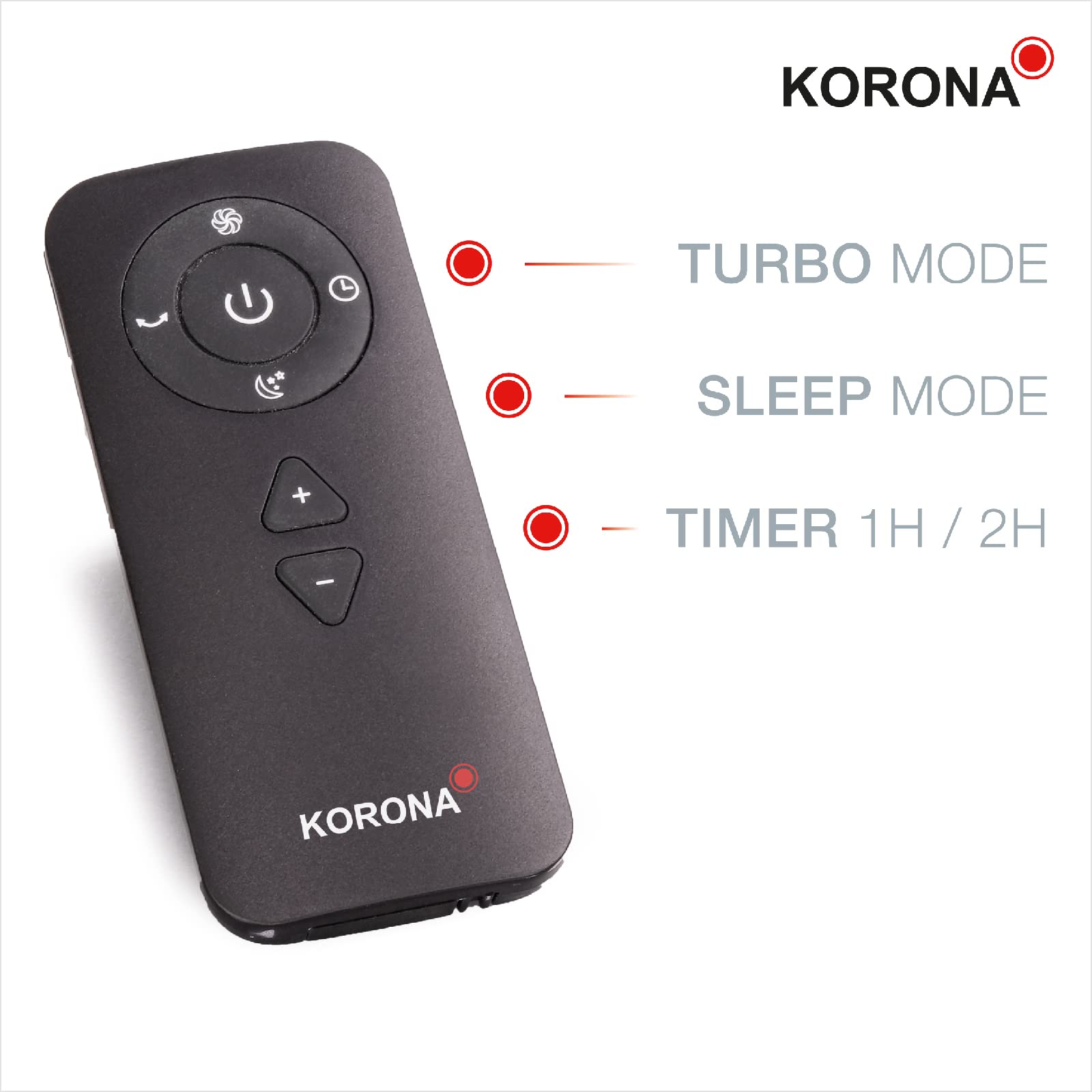 Korona 81008 Wall & Table Fan | Bladeless Oscillating Fan with Wall Mount | 26W, Timer, Remote Control | Silver White | Perfect for Bedroom, Office & Home Cooling