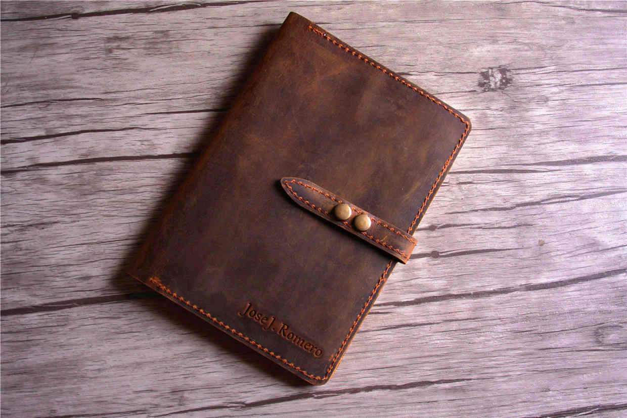 Handmade Rustic Brown Leather Notebook Cover for B5 Size - Perfect for Journaling, Sketching & Office Use