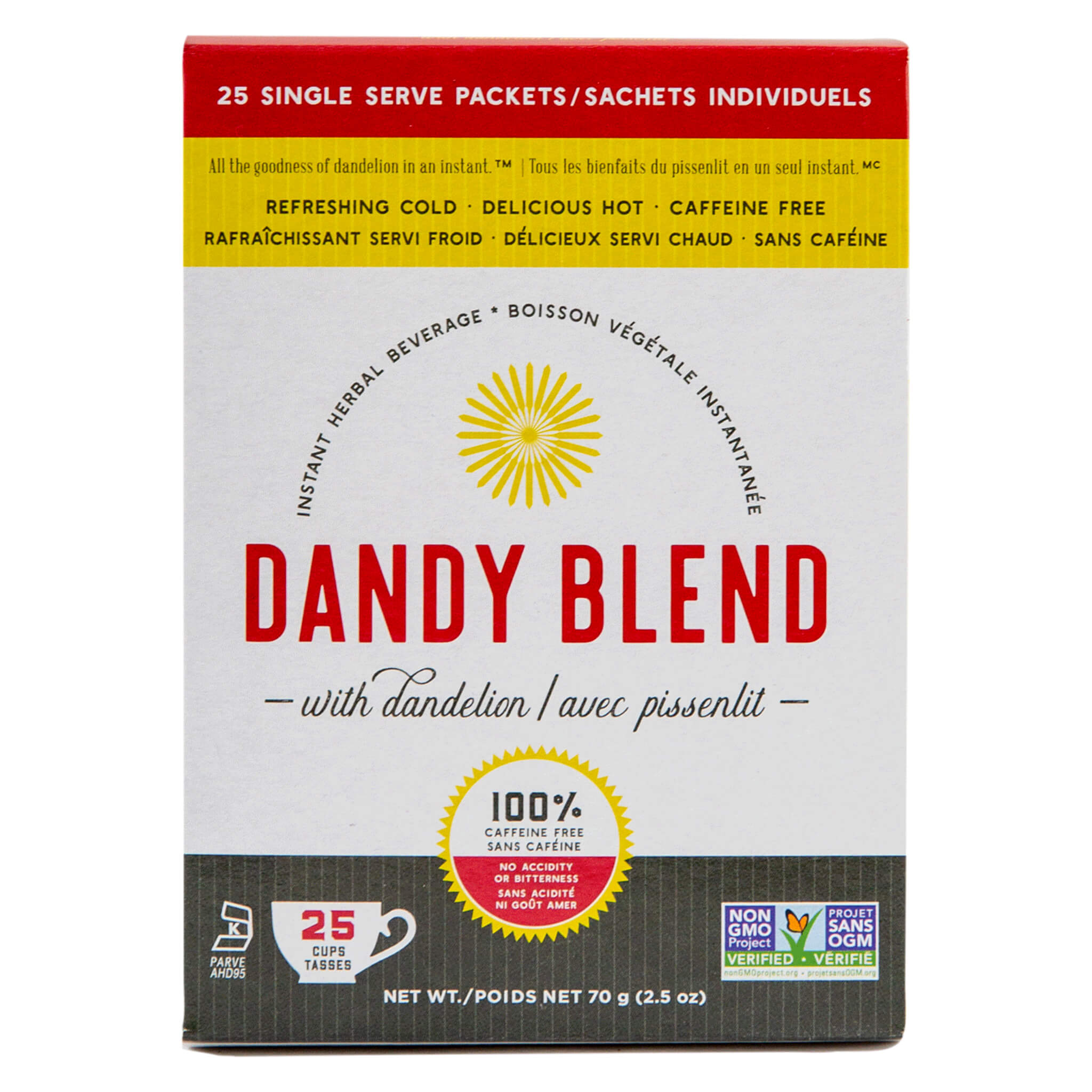 Dandy Blend Instant Herbal Beverage - 25 Count | Organic Coffee Alternative | Perfect for Morning Energy & Afternoon Relaxation