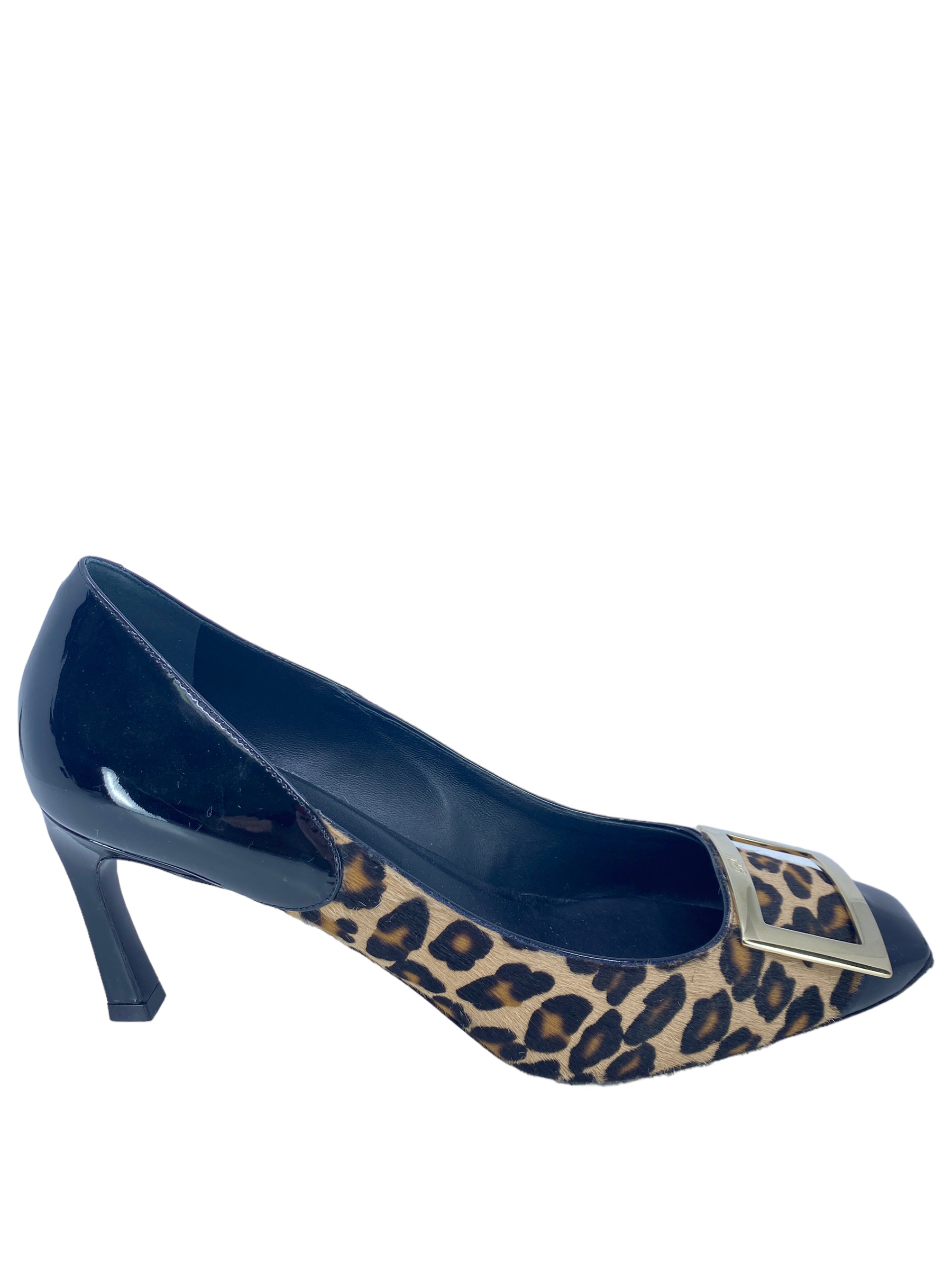 Roger Vivier Women's Patent Leather Pumps - Size 40 US (7.5 UK) - Classic Pointed Toe High Heel Dress Shoes for Wedding, Party & Office Wear