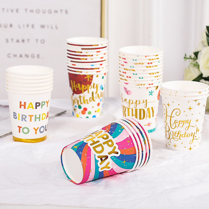 Colorful Disposable Birthday Party Paper Cups - 50 Pack, 12 oz, BPA-Free, Eco-Friendly - Perfect for Kids Birthday Parties, Baby Showers & Celebrations