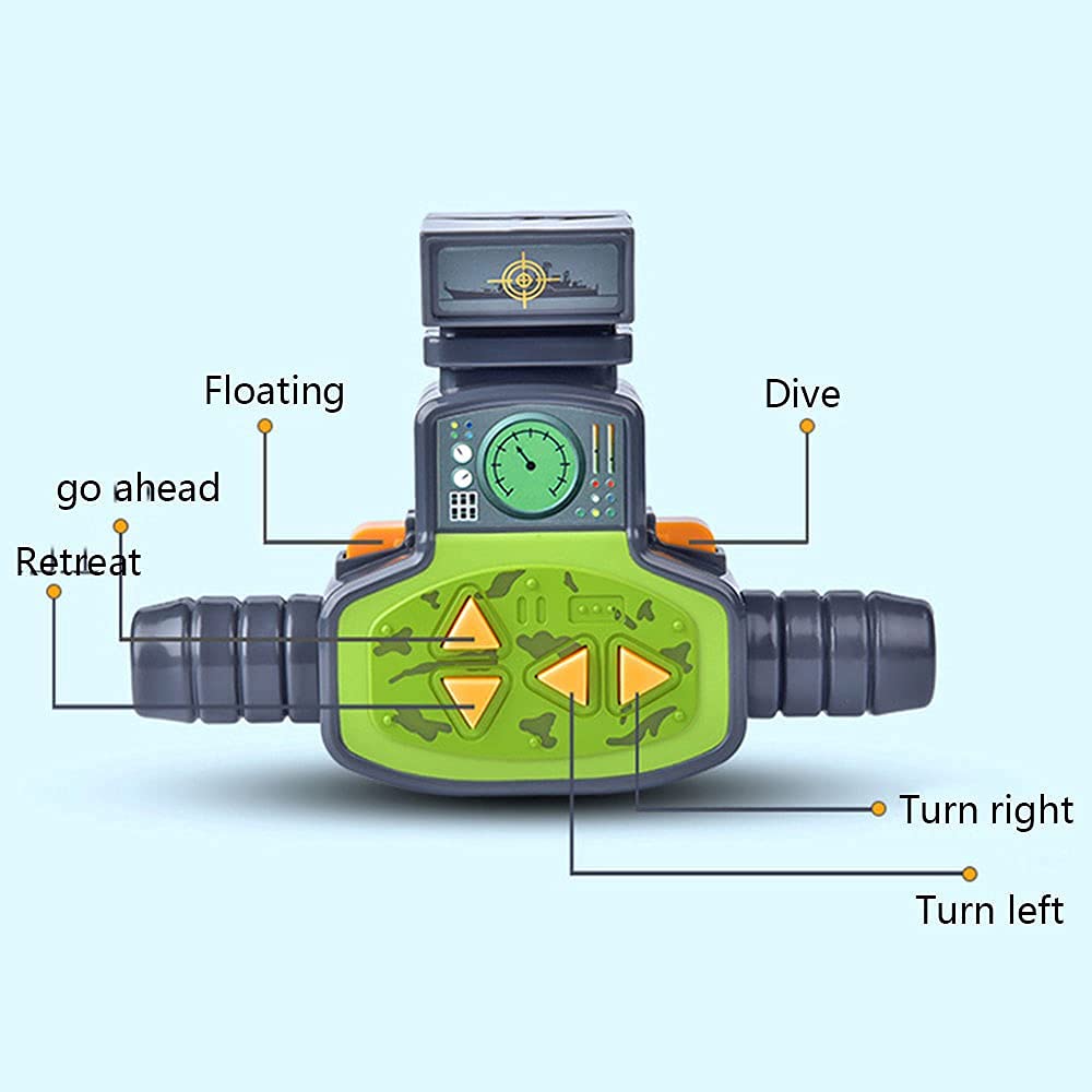 6CH Mini RC Submarine Toy - Military Model Remote Control Boat for Kids, Electric Swim Diving Pool Fish Tank Water Play - Perfect Birthday Gift for Boys & Girls (Green) | Fun Indoor & Outdoor Water Games, Pool Parties, Bathtub Playtime