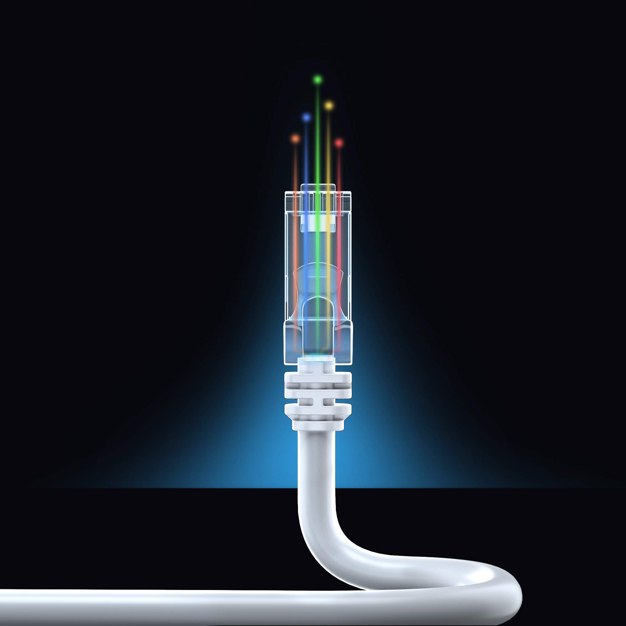 Maximm Cat 6 Ethernet Cable 10 ft (100-Pack) - High-Speed LAN Network Cable for Gaming, Streaming & Office - 10Gbps, 550MHz, UTP Patch Cord - White - Perfect for Home, Office & Data Center Networking
