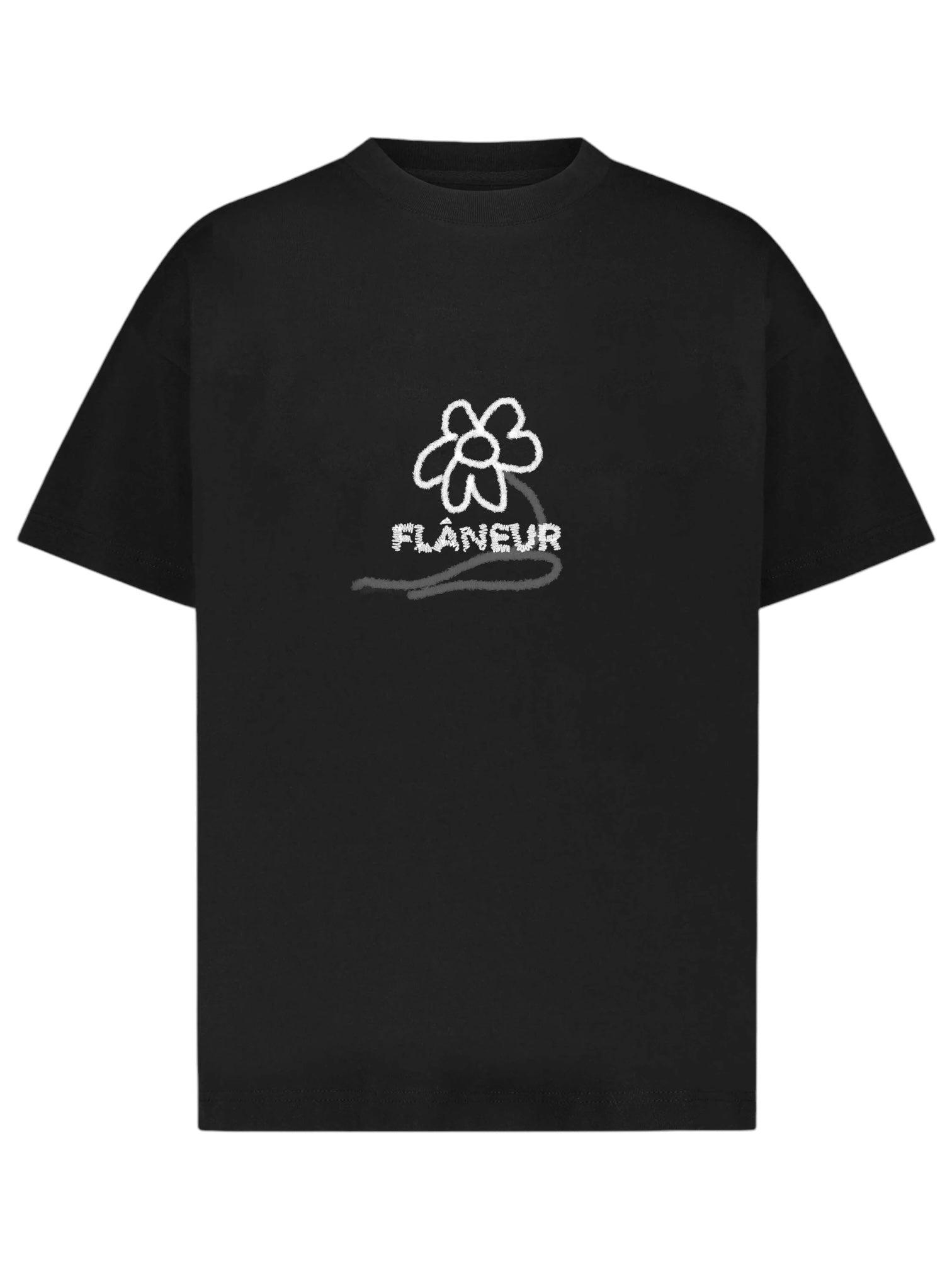 Flaneur Flower Stalk Graphic T-Shirt for Men - Black Cotton Tee with Unique Botanical Print | Casual Wear, Street Style & Everyday Outfits