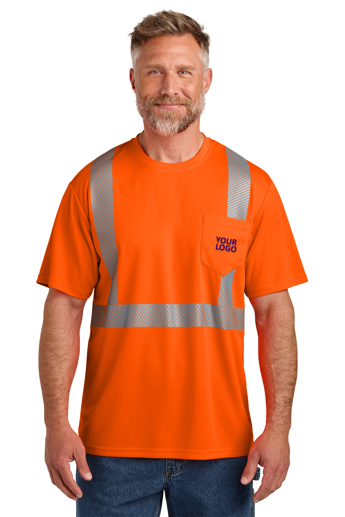CornerStone ANSI 107 Class 2 Segmented Reflective Safety Tape Tees - High Visibility Workwear for Construction & Road Workers - Perfect for Night Shifts & Hazardous Environments