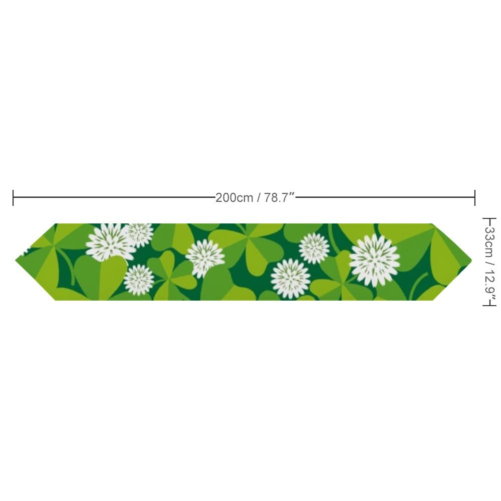St. Patrick's Day Celtic Table Runner 13x70 Inch - Shamrock Printed Kitchen Dining Table Cloth for Holiday Parties, Irish Themed Decor & Dinner Table Setting