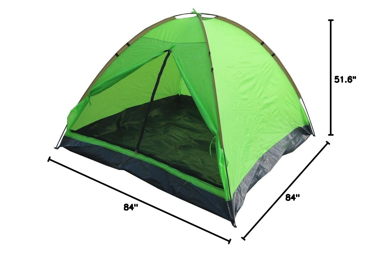 Zaltana 3 Person Camping Tent with 3 Single Air Mattresses & Electric Air Pump - Lightweight Waterproof Backpacking Tent for Family Camping, Hiking, and Outdoor Adventures