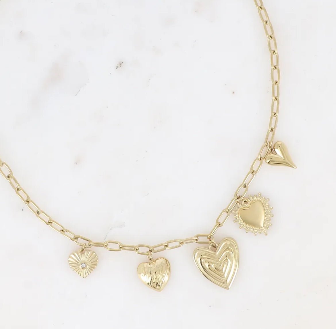 Kaeri Necklace – Romantic Elegance with Stainless Steel Heart Charms | Perfect for Valentine's Day Gifts, Anniversaries & Date Nights