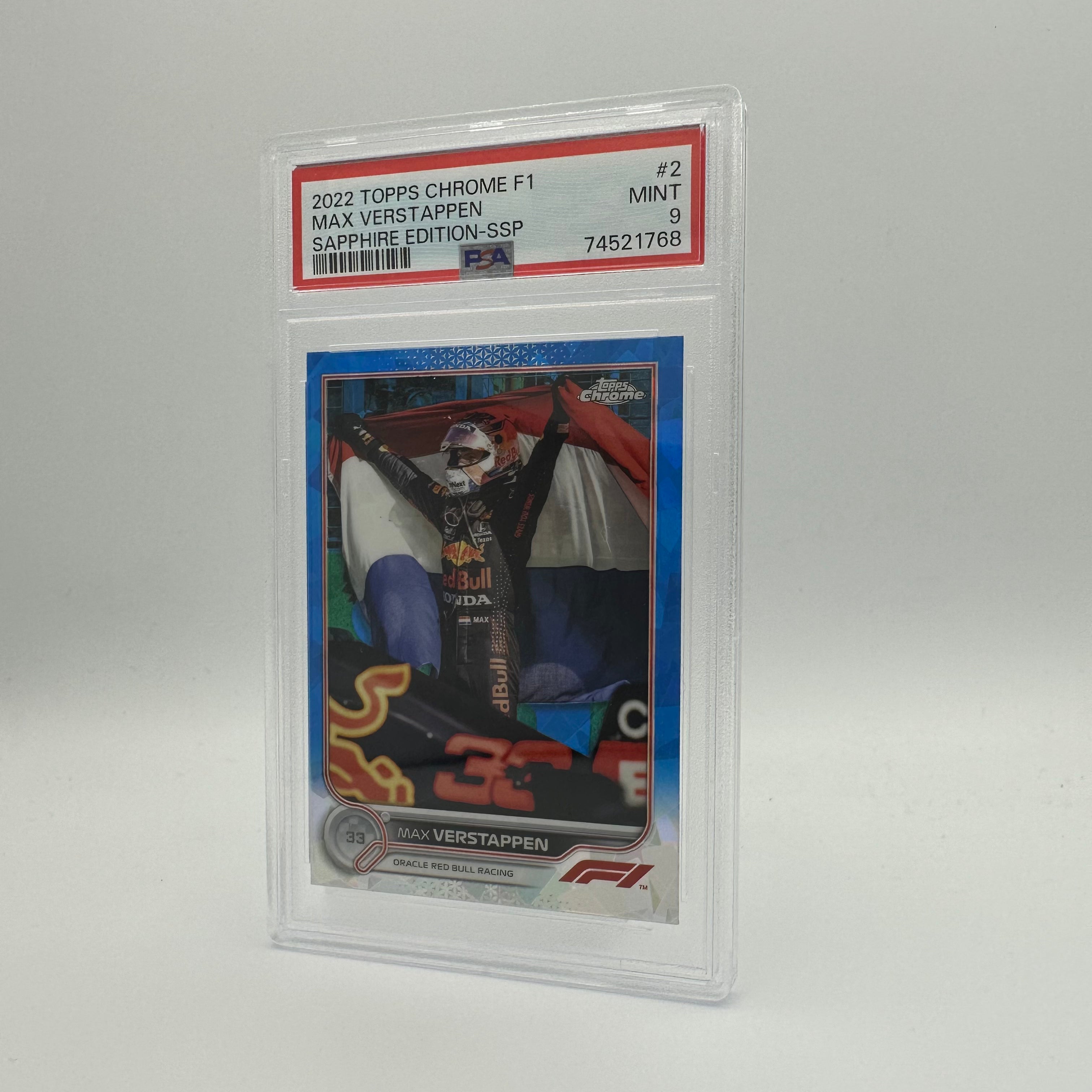 PSA 9 Graded MAX VERSTAPPEN #2 SAPPHIRE EDITION SSP Image Variation Trading Card - Rare Collectible for Sports Memorabilia & F1 Racing Fans