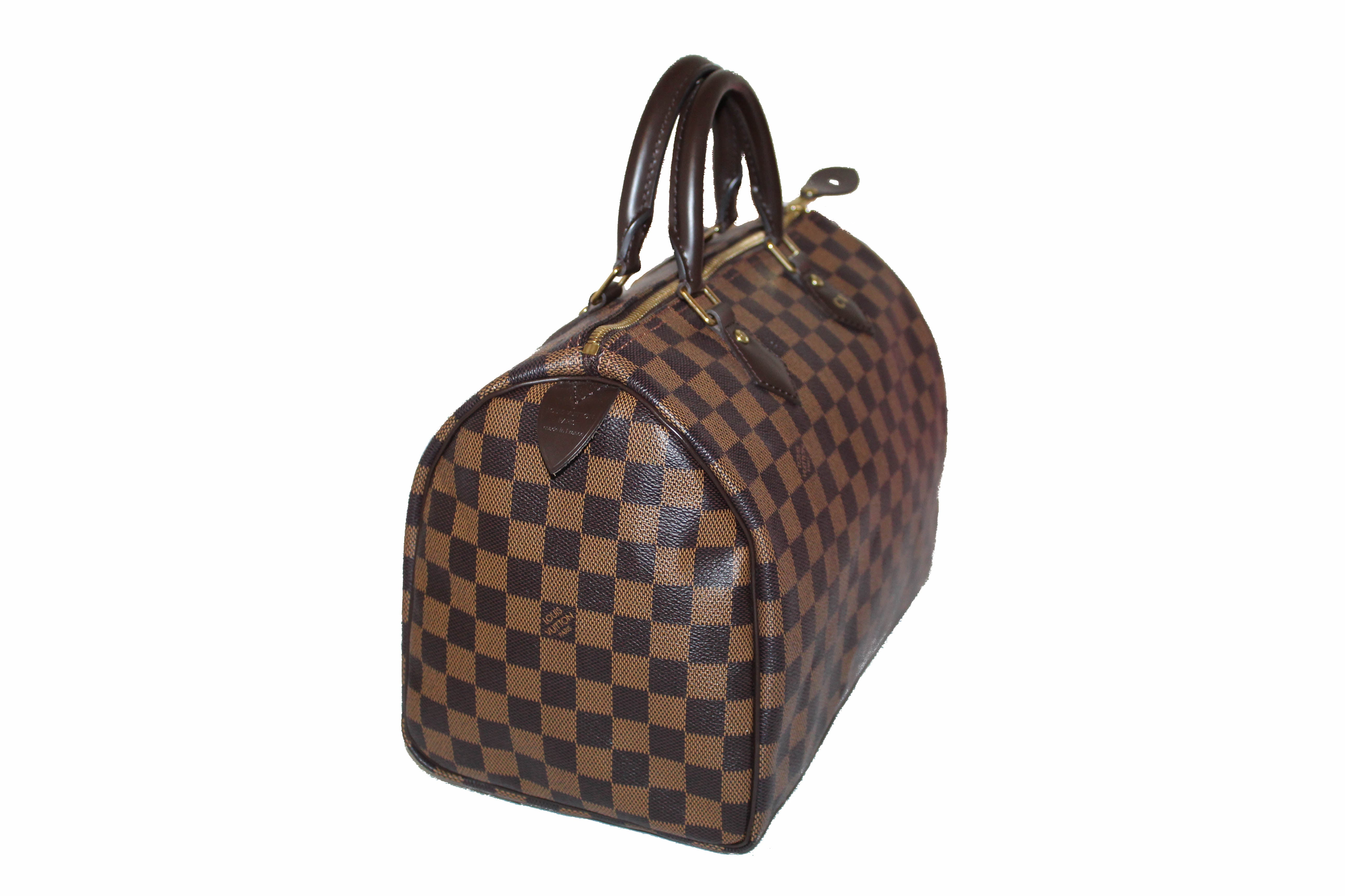 Authentic Louis Vuitton Damier Ebene Speedy 30 Crossbody Handbag - Luxury Designer Shoulder Bag for Women, Perfect for Work, Travel & Everyday Use