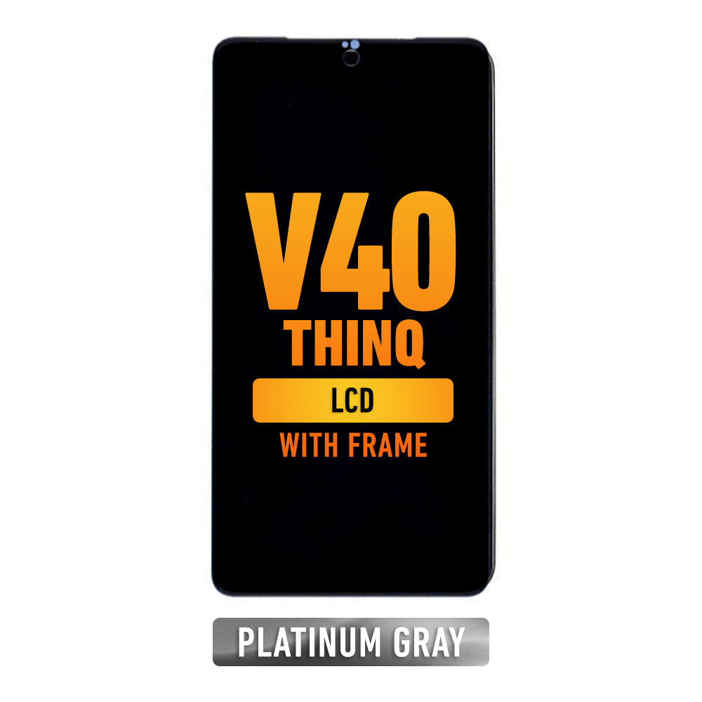 LG V40 ThinQ LCD Screen Replacement with Frame - US Version (Platinum Gray) | Compatible with LG V40 ThinQ Smartphone | Perfect for Cracked Screen Repair & DIY Replacement