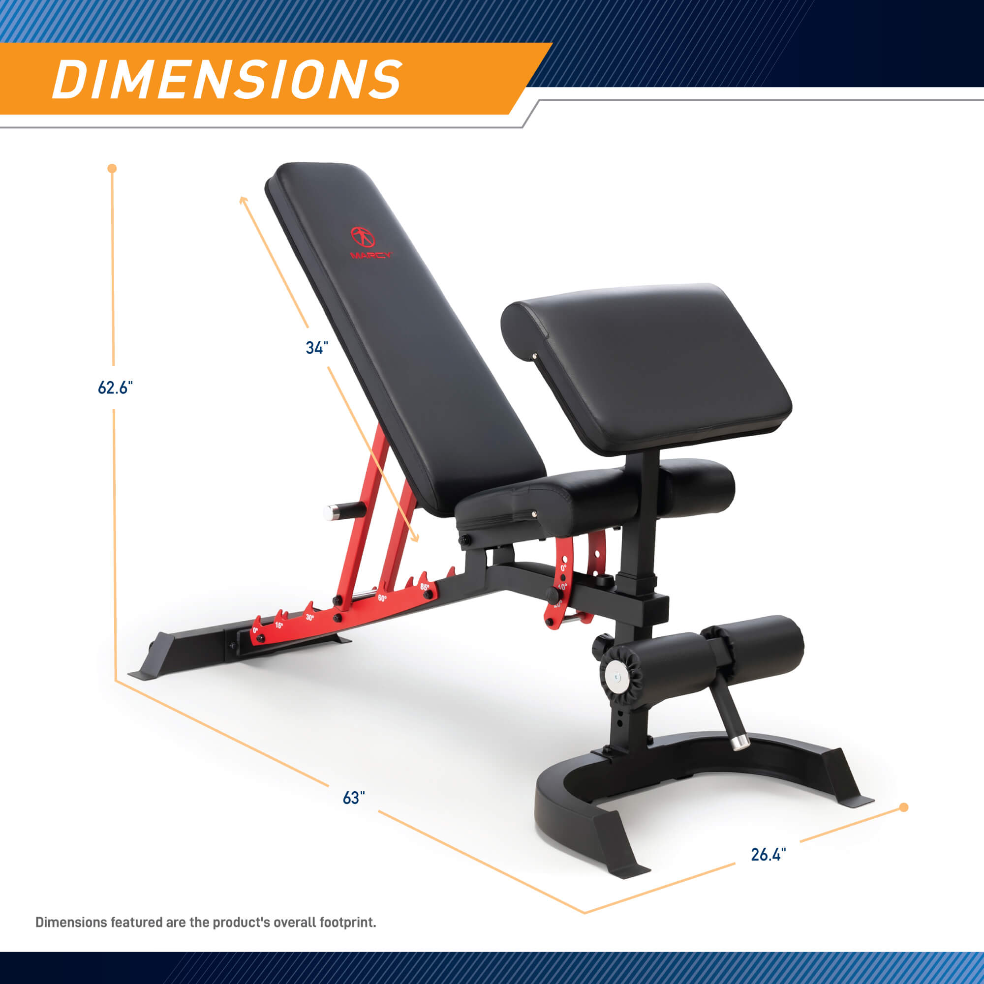 Marcy Utility Bench with Arm Curl - Adjustable Weight Bench for Home Gym Workouts, Strength Training & Fitness Exercises - Perfect for Dumbbell Press, Arm Curls & Full-Body Workouts
