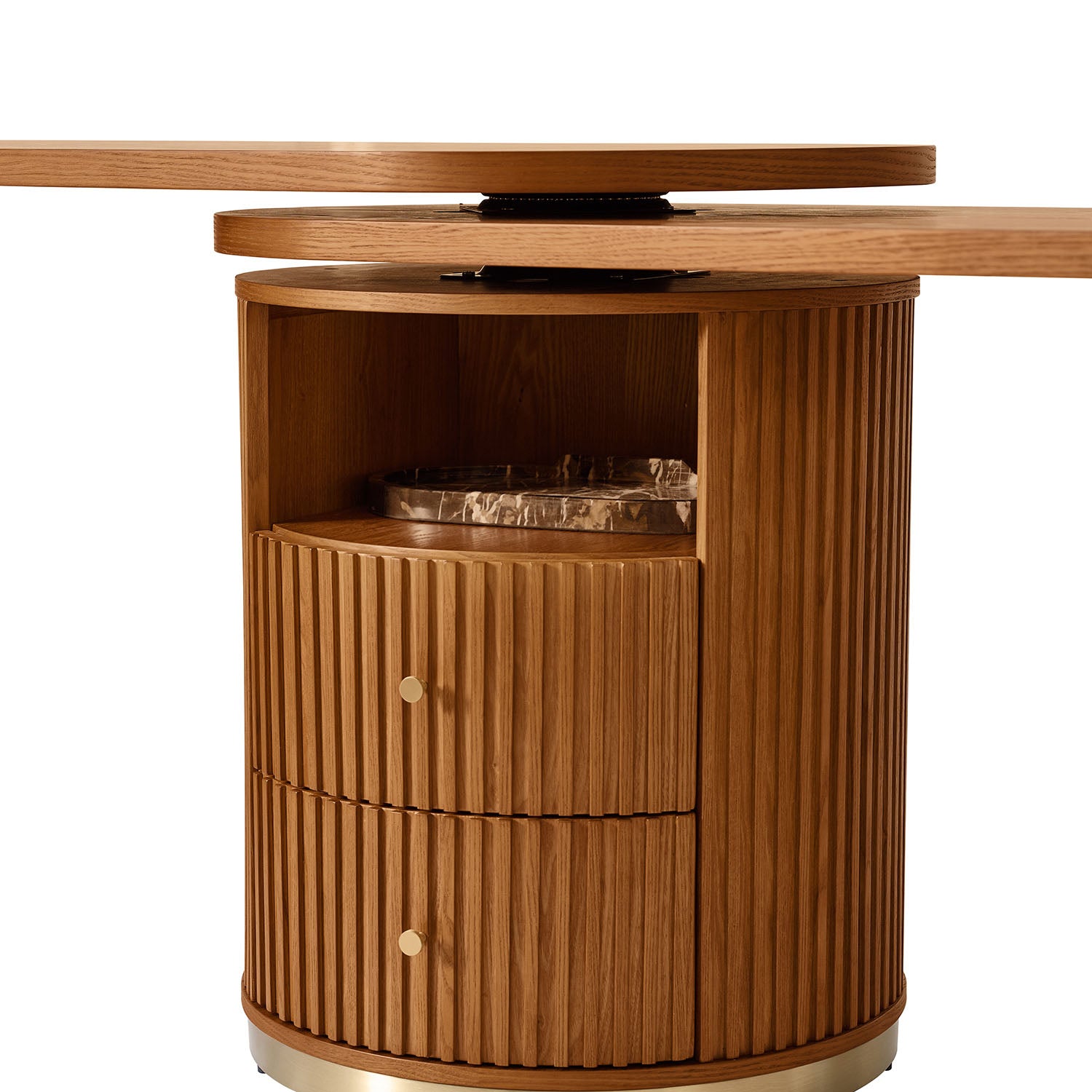 Modern L-Shaped 360° Rotating Wooden Office Desk - Ergonomic Home & Workspace Solution for Productivity & Comfort