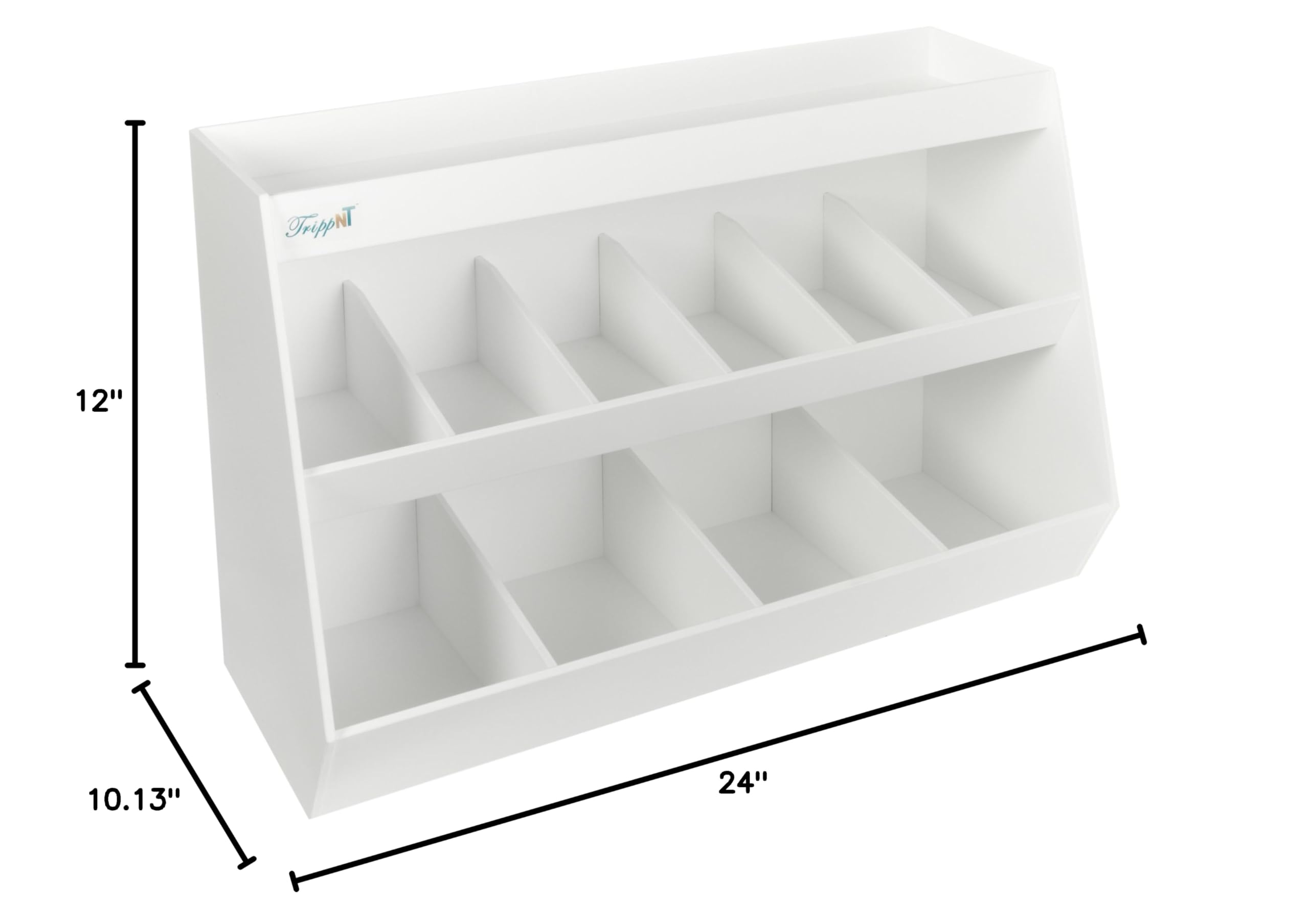 TrippNT Lab Storage Shelf with 10 Bins - Durable Organizer for Laboratory, Office & Home Use - Perfect for Storing Chemicals, Tools & Supplies