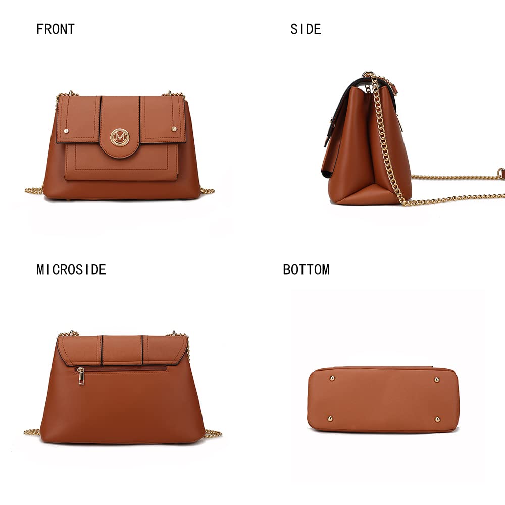 MKF Women's Crossbody Bag - Stylish PU Leather Shoulder Purse with Multiple Pockets, Fashionable Messenger Handbag for Daily Use, Work & Travel Accessories