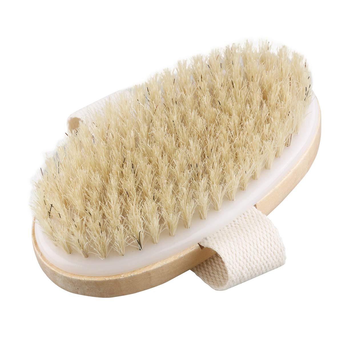 FOMIYES Natural Boar Bristle Dry Brush for Body - Exfoliating Skin Brush with Massage Benefits, Shower & Bath Brush for Cellulite Reduction & Improved Circulation - Perfect for Dry Brushing Routine & Spa-Like Skin Care at Home