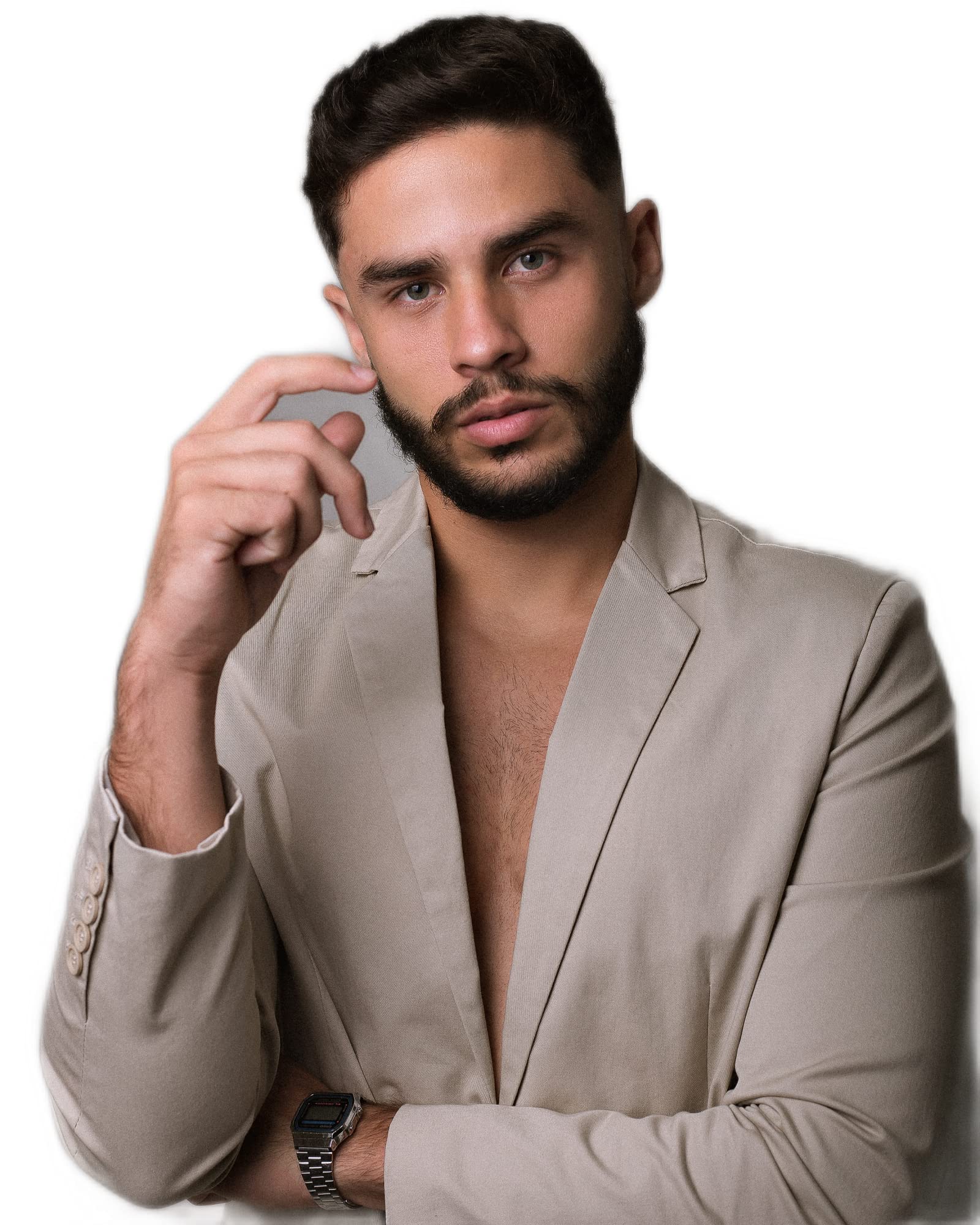 Premium Men's Toupee Hair System - 100% European Human Hair Wavy Replacement with 0.04mm Soft Thin Skin PU V-loop (#1B Off Black, 8x10) | Natural Looking Hairpiece for Men | Perfect for Daily Wear, Special Occasions & Hair Loss Solutions