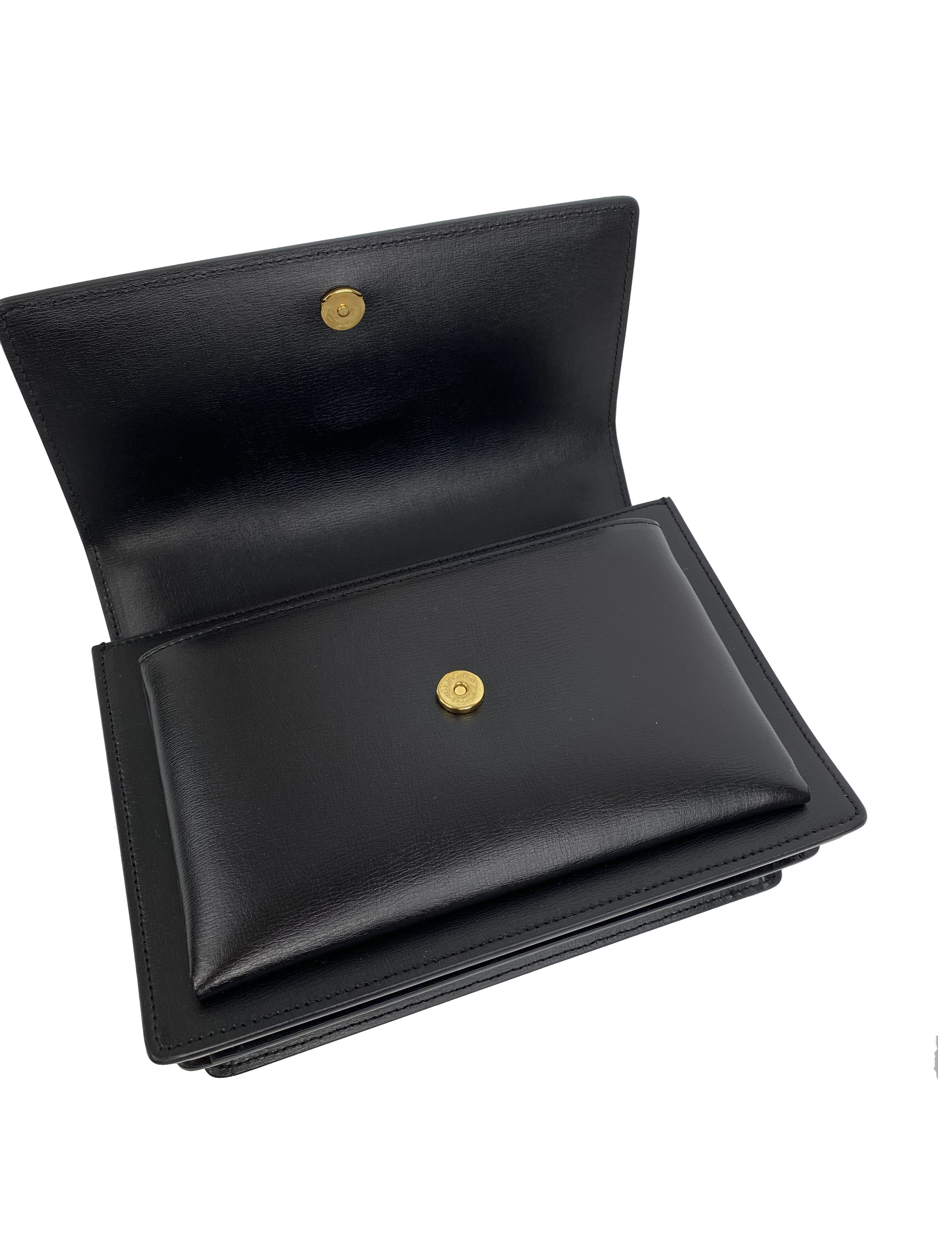 Saint Laurent Black Medium Sunset Bag - Luxury Leather Shoulder Bag for Women | Perfect for Evening Events, Parties & Daily Use