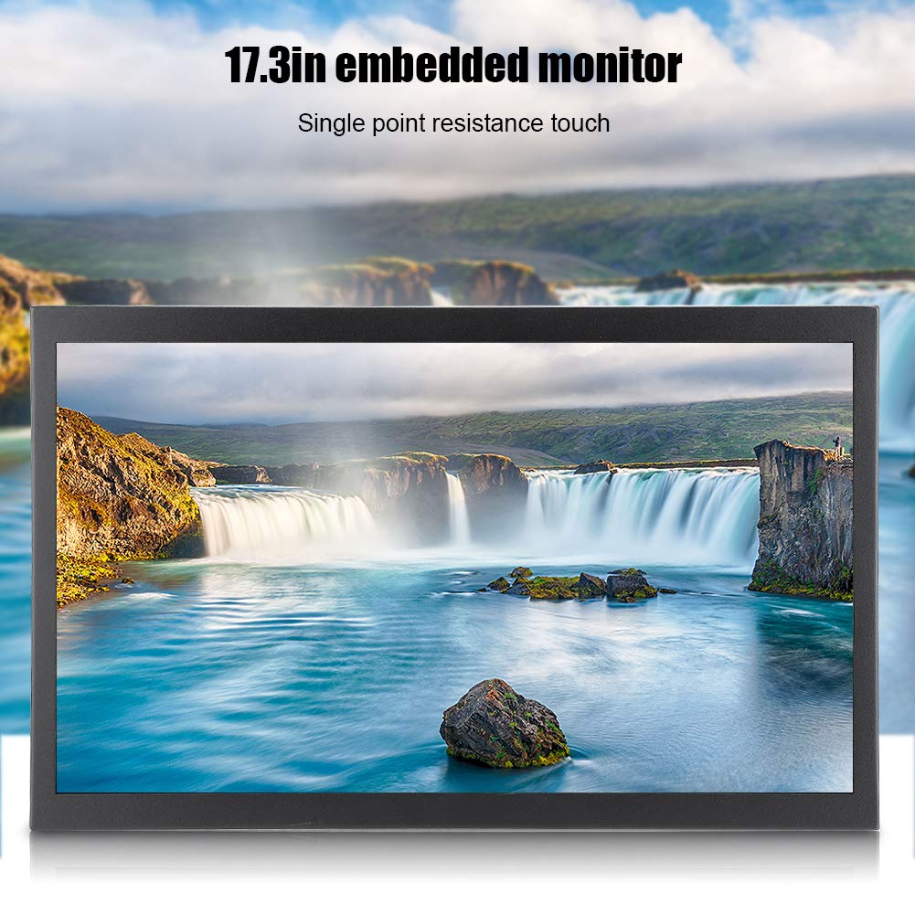 17.3 Inch Bewinner Portable Touchscreen Monitor - Full HD 1920x1080 TFT Display with HDMI/VGA/USB Ports - Metal Industrial External Screen for Laptop, PC, CCTV - Perfect for Gaming, Office Work & Security Surveillance