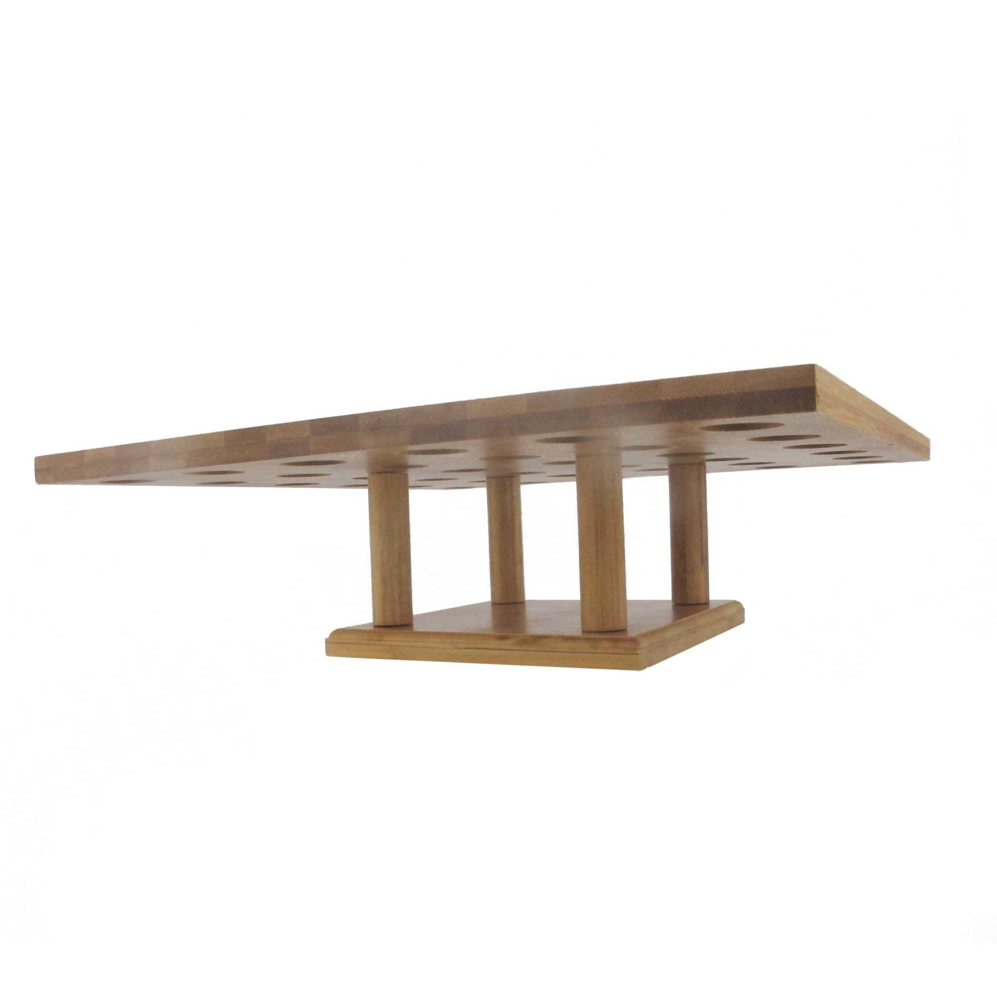 BambooMN 13x13 Inch Natural Bamboo Square Food Cone Display Stand - Tamaki Sushi Holder for Restaurants, Catering, Parties & Buffets (Holds 36 Cones, Set of 3) - Perfect for Sushi Bars, Asian Cuisine Events & Wedding Receptions