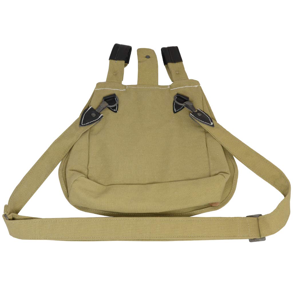 Authentic Replica WW2 German Bread Bag with Adjustable Shoulder Strap - Military Tan Color - Perfect for Historical Reenactments, Cosplay & Collectors