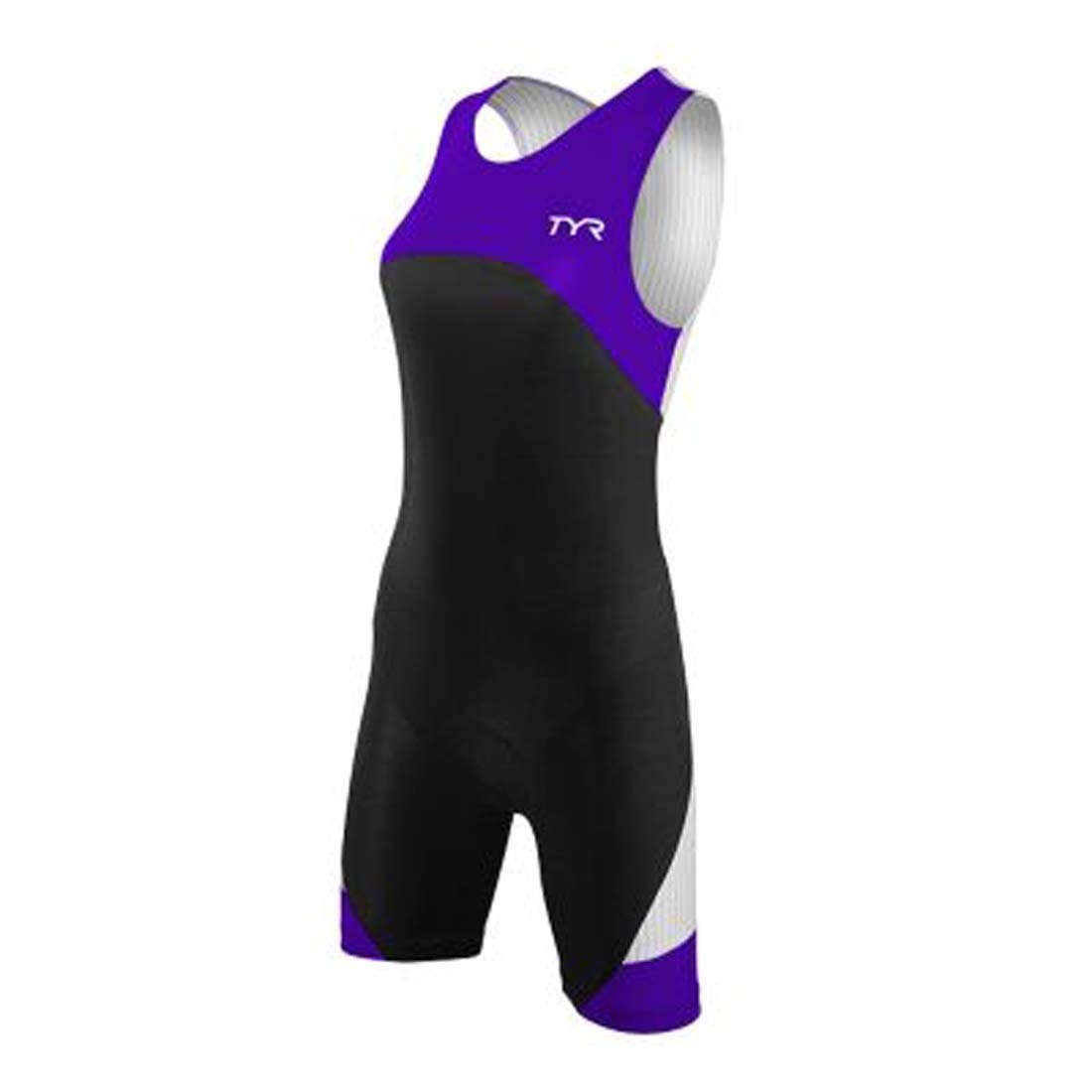 TYR Sport Women's Carbon Zipper Back Short John Swim Skin Suit with Pad - High-Performance Training & Racing Swimwear for Competitive Swimmers