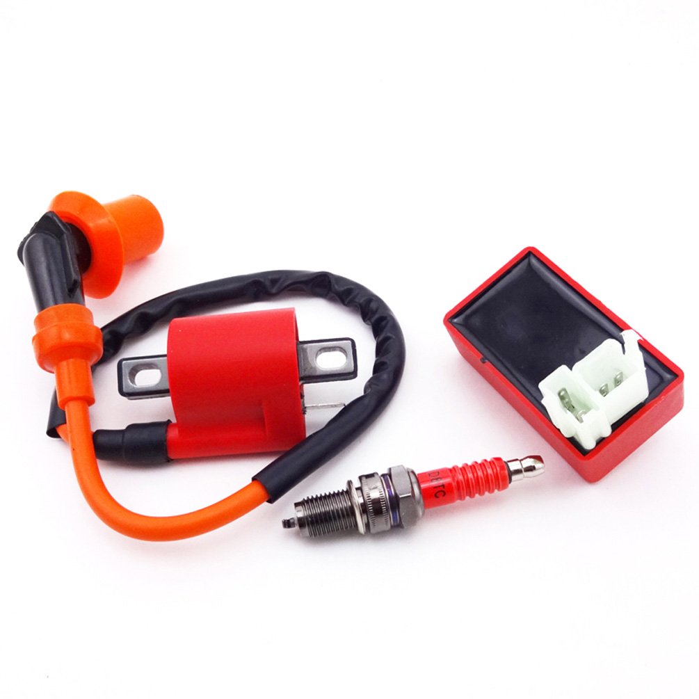 High Performance Racing Ignition Coil & CDI Spark Plug Kit for 125cc-250cc ATV, Quad, Dirt Bike - D8TC CG Compatible - Upgrade Your Off-Road Adventure & Motorcycle Performance