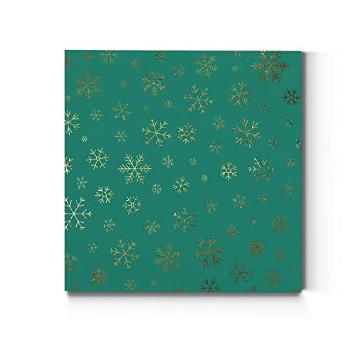Gold Snowflakes on Green