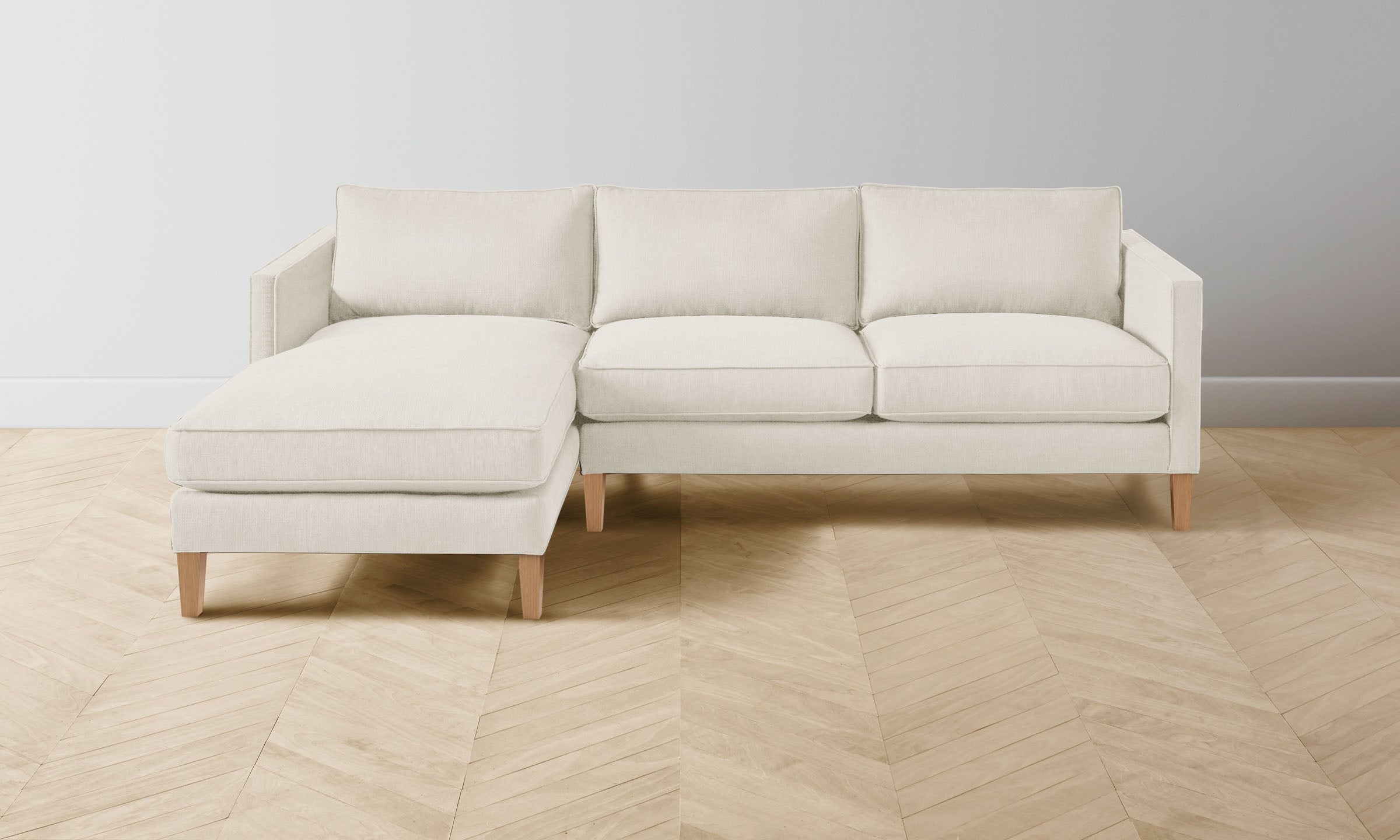 The Crosby Sectional Sofa - Italian Brushed Wool in Vanilla | Luxury Living Room Furniture for Modern Homes