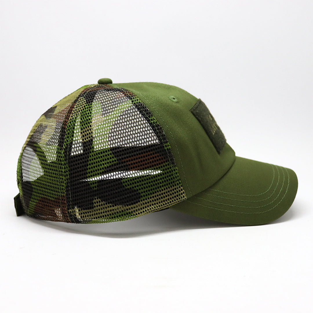 Future Looks Bright Army Green Camo Trucker Snapback Hat - Adjustable Baseball Cap for Outdoor, Casual & Streetwear Style