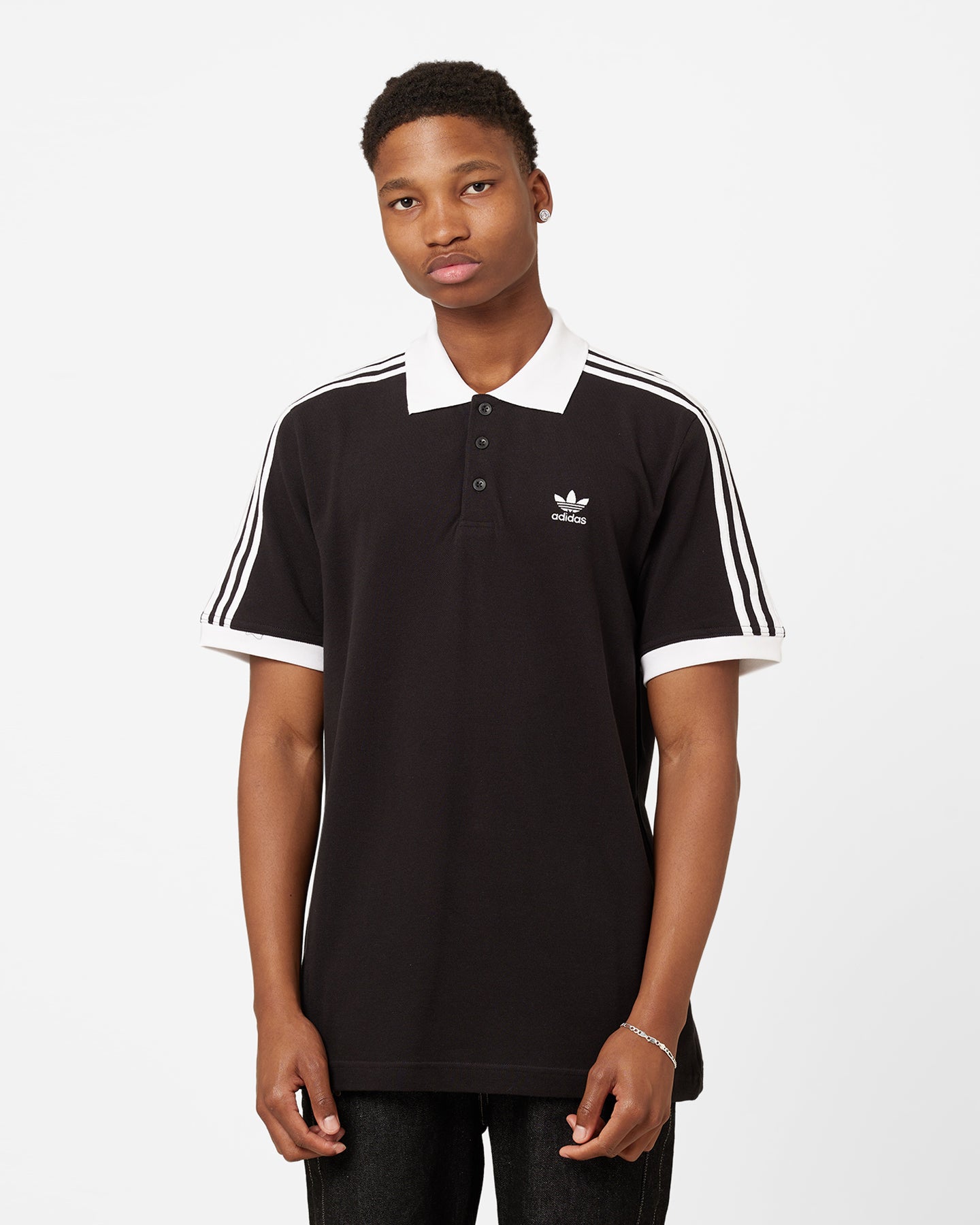 Adidas Adicolor 3 Stripe Polo Shirt for Men - Classic Black Cotton Golf Shirt with Iconic Logo - Perfect for Sports, Casual Wear & Office Outfits