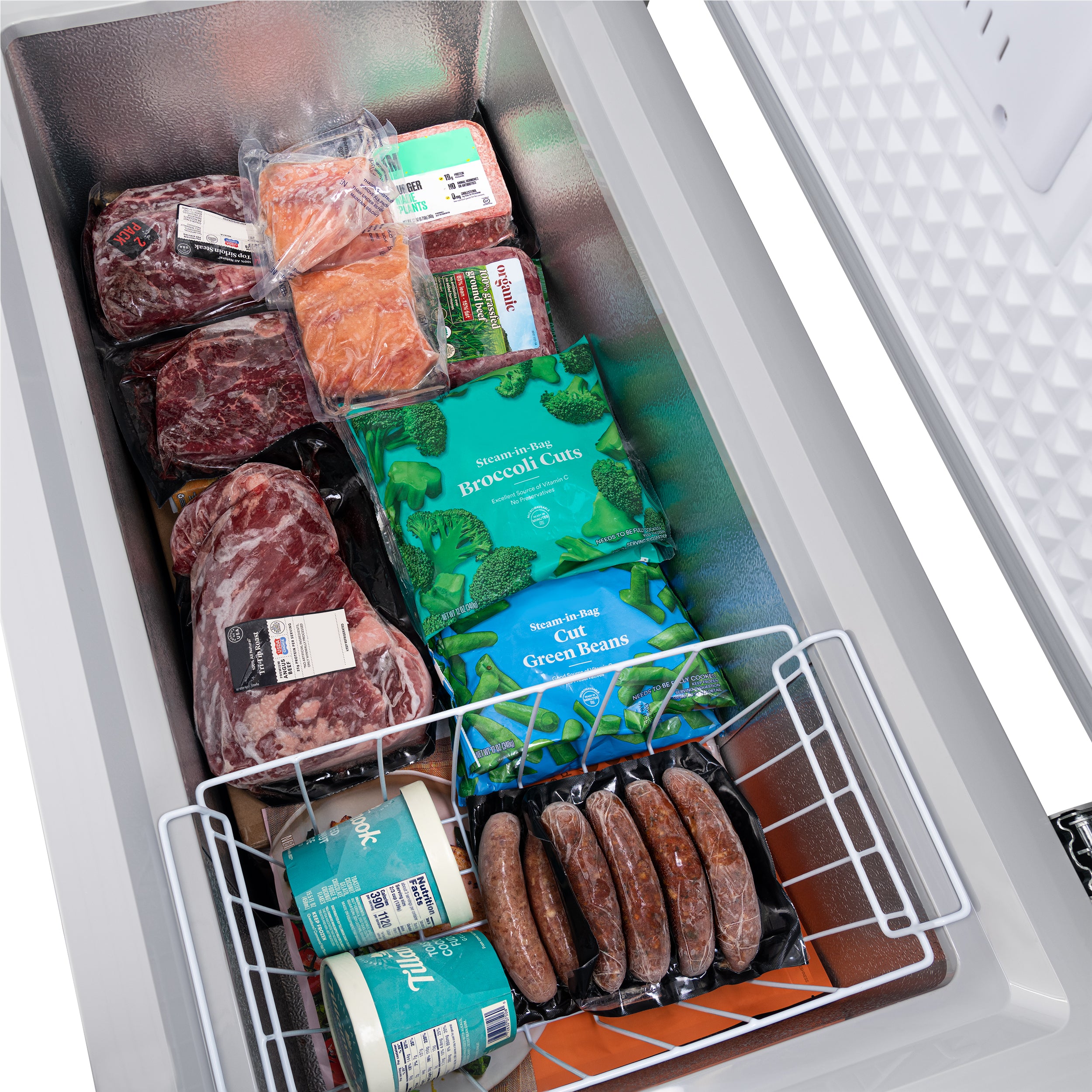 Newair® 6.7 Cu. Ft. Compact Chest Freezer - Energy Efficient, Ultra Quiet Deep Freezer for Home, Garage, or Basement - Cool Gray (Perfect for Meal Prep, Bulk Food Storage & Beverage Cooling)