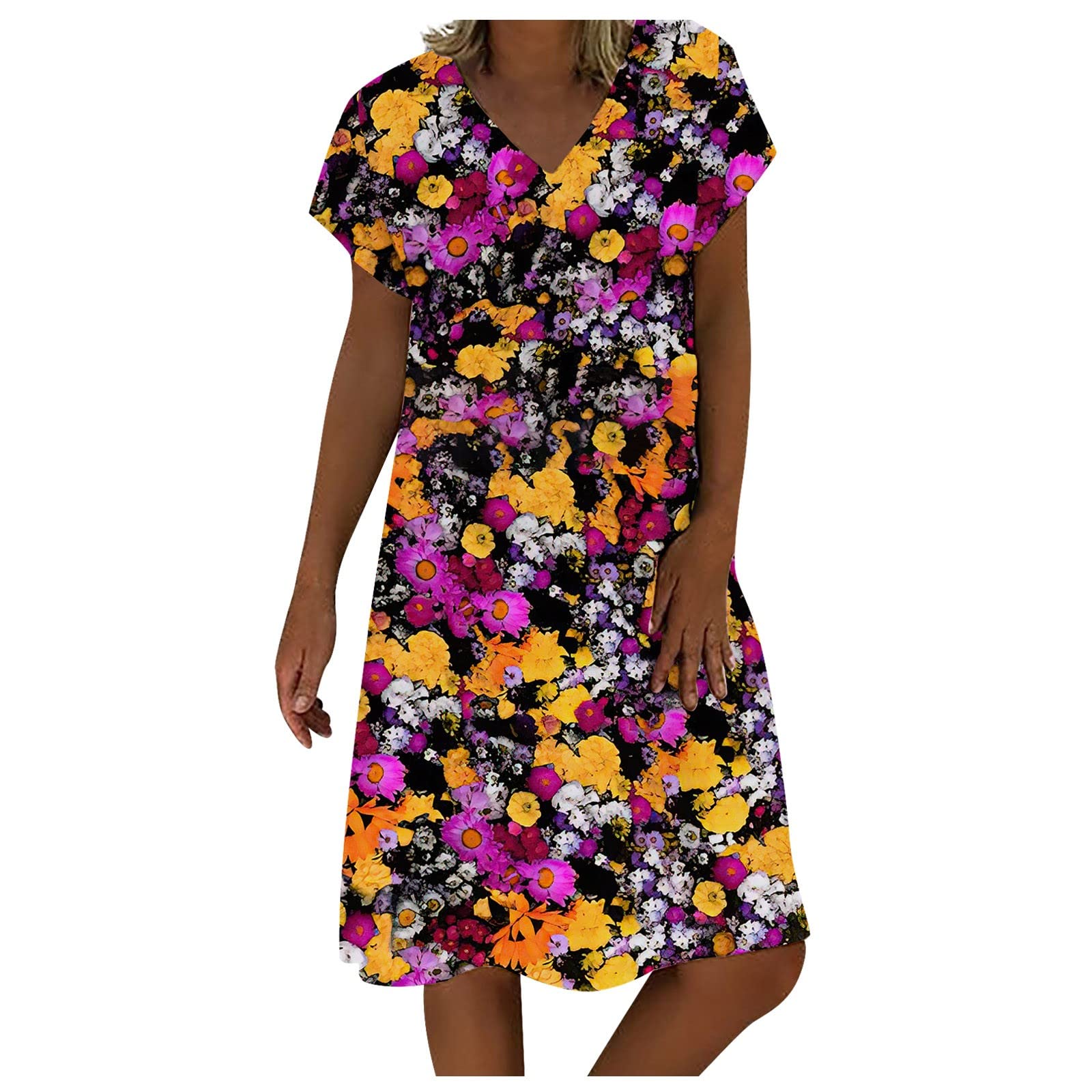 Sexy Summer Dresses for Women - Loose Fit Short Sleeve Pullover Mini Dress - Casual & Cocktail Party Wear - Perfect for Beach Vacations, Date Nights & Summer Outings