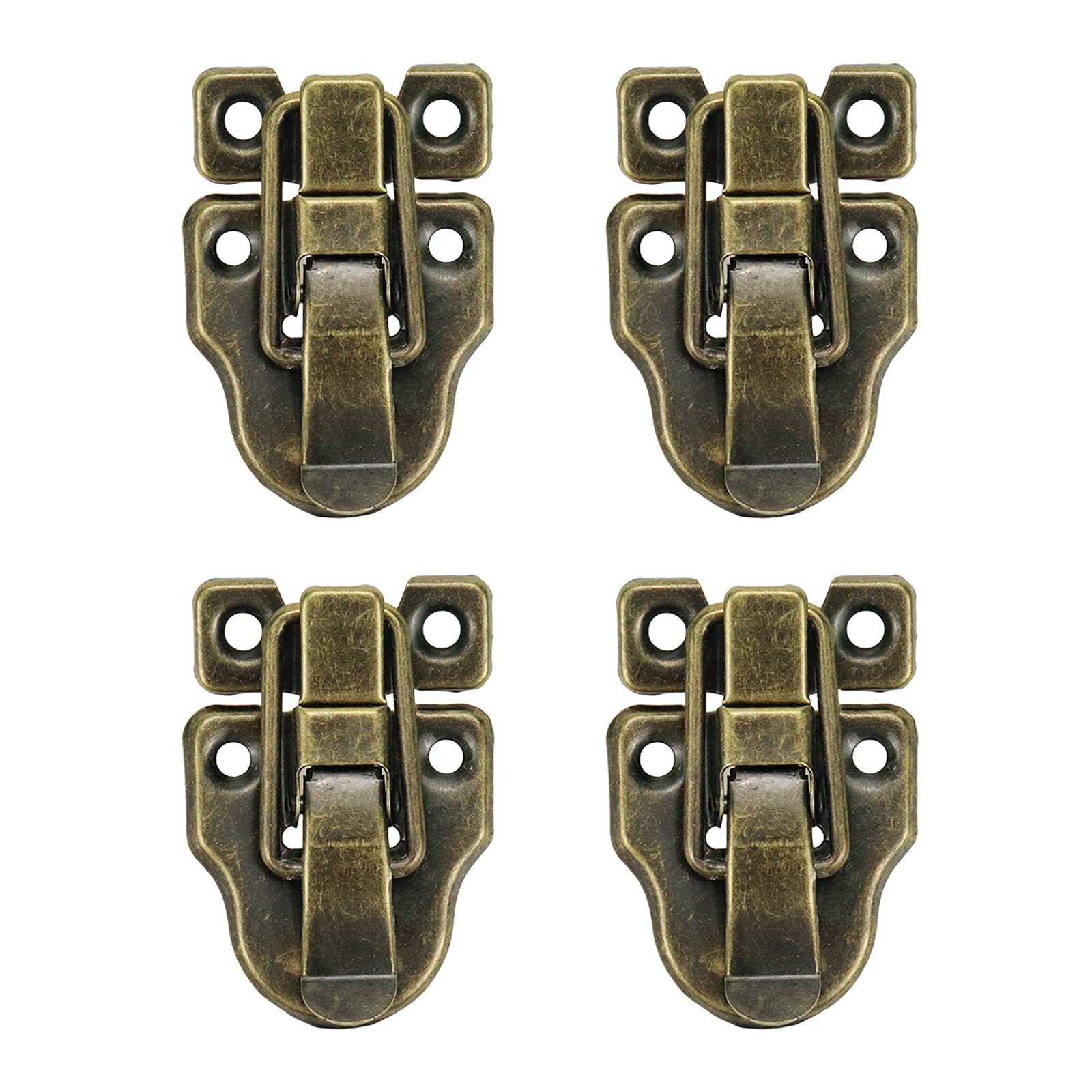 **Bronze Tone Latch Catch Hasp - 4 Pack with Mounting Screws for Chest, Box, Trunk, Cabinet & Drawer - Secure Storage & Vintage Decoration**    *(Perfect for Antique Furniture, DIY Projects, Storage Boxes & Home Organization)*